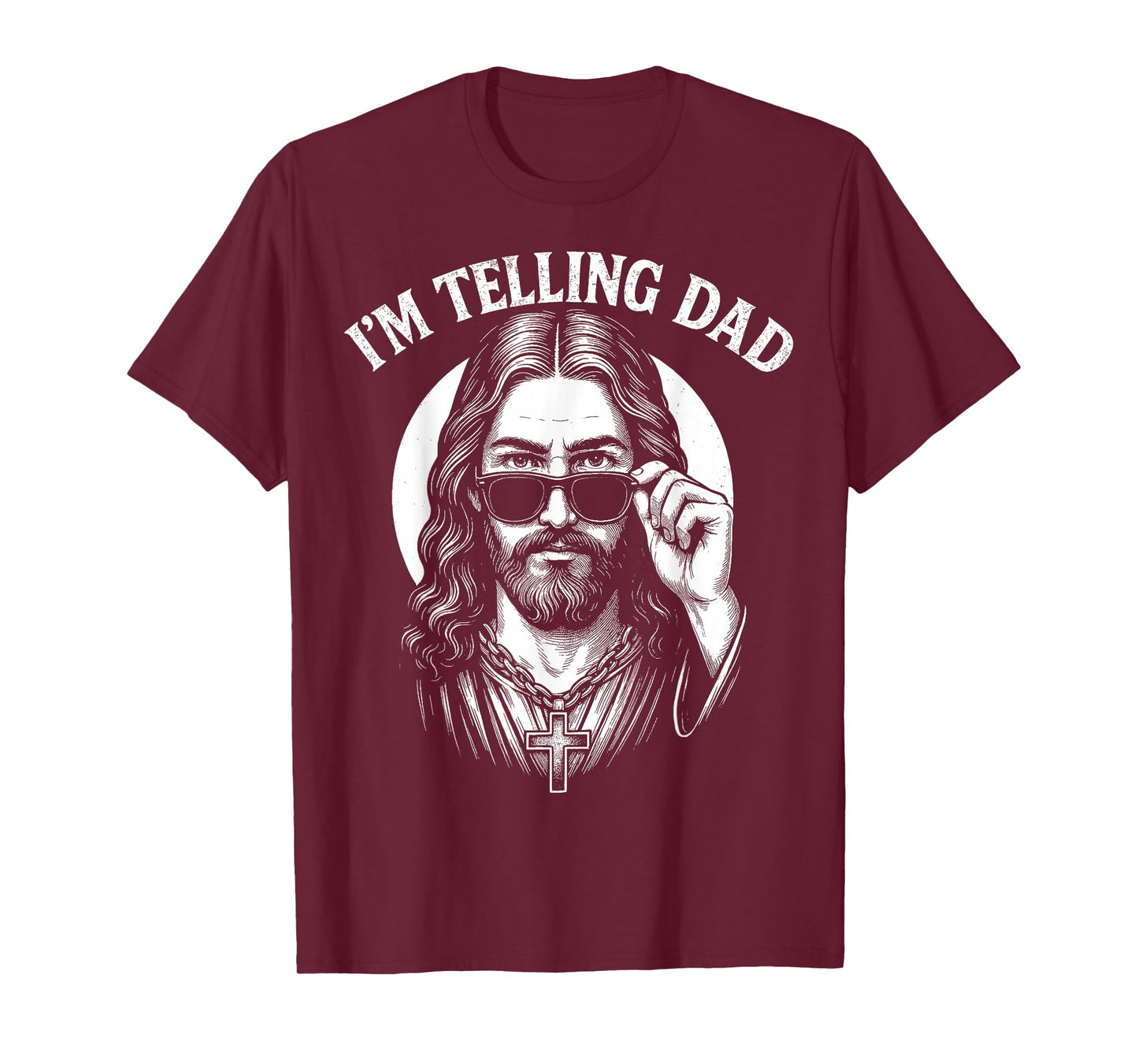 Funny Religious Meme I'm Telling Dad Christian Jesus Humor T-Shirt