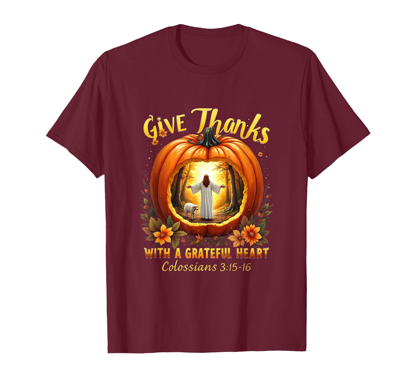 Give Thanks to The Lord Fall Pumpkin Thanksgiving Coquette T-Shirt