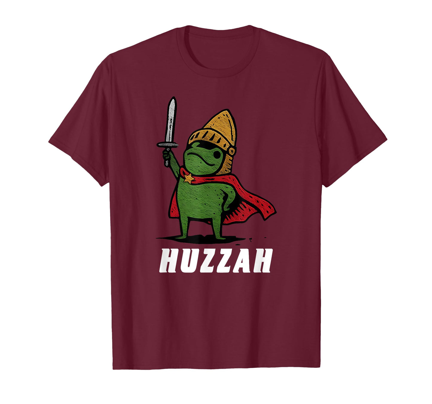 Huzzah Frog Knight Funny Sword Meme Quote T-Shirt