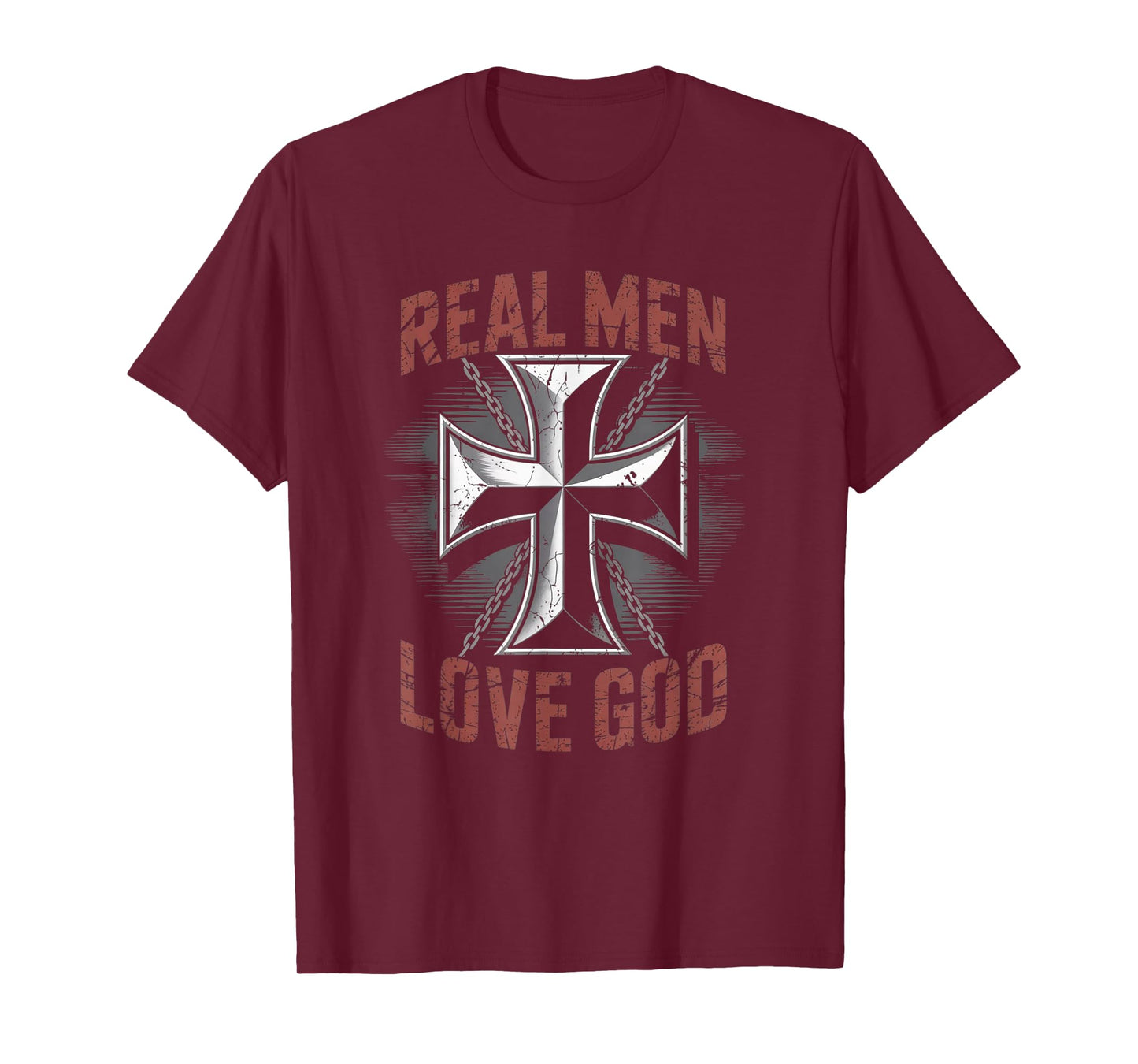 Real Men Love God Retro Christian Cross Joshua 24:15 T-Shirt