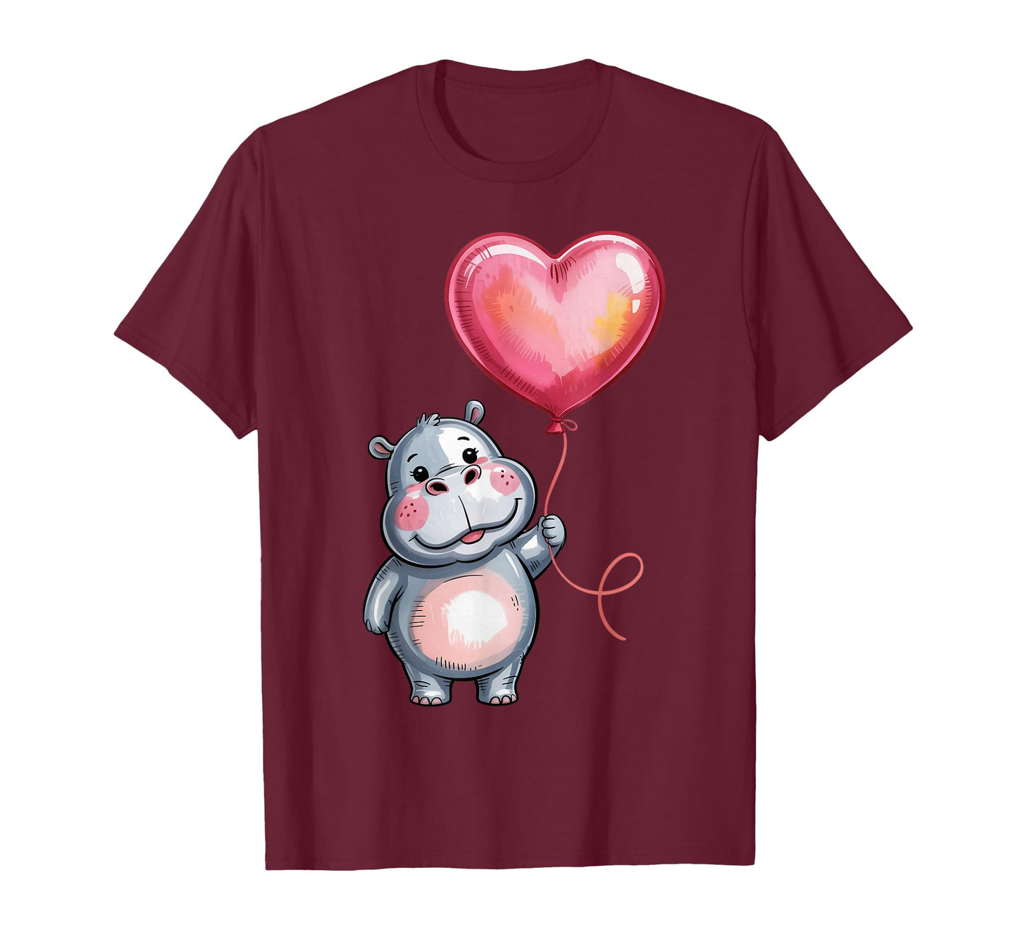 Hippo Heart Balloon Hippopotamus Cute Hippo T-Shirt