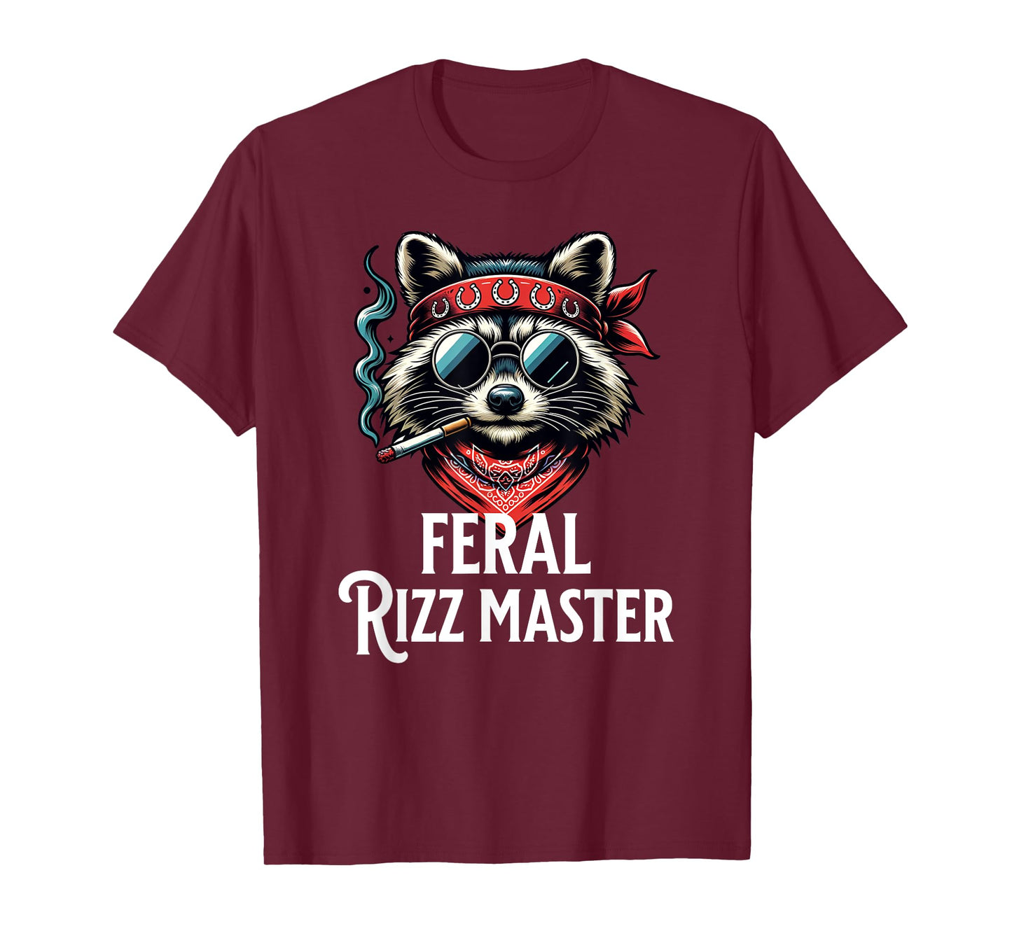 Feral Rizz Master Gen Z Slang Funny Rizzler Raccoon Tee T-Shirt