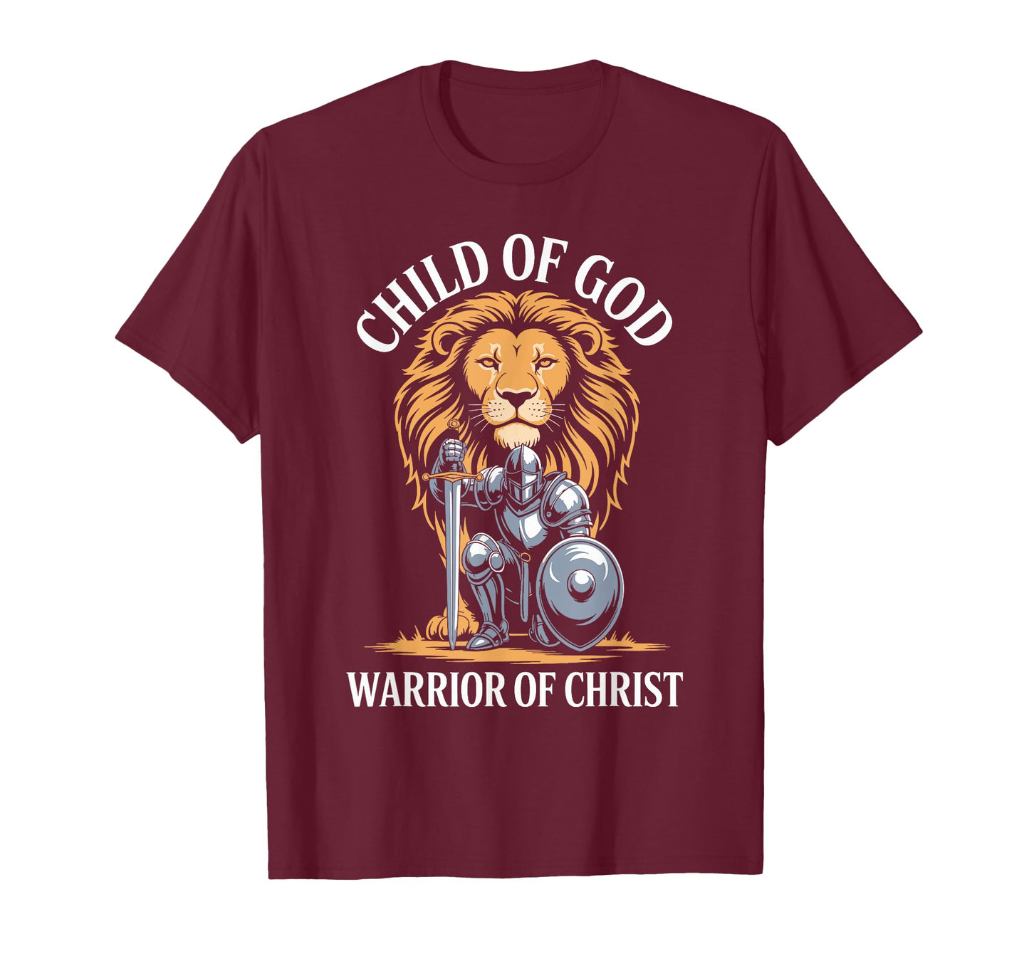 Child of God Warrior of Christ Lion Christian Armor Men T-Shirt