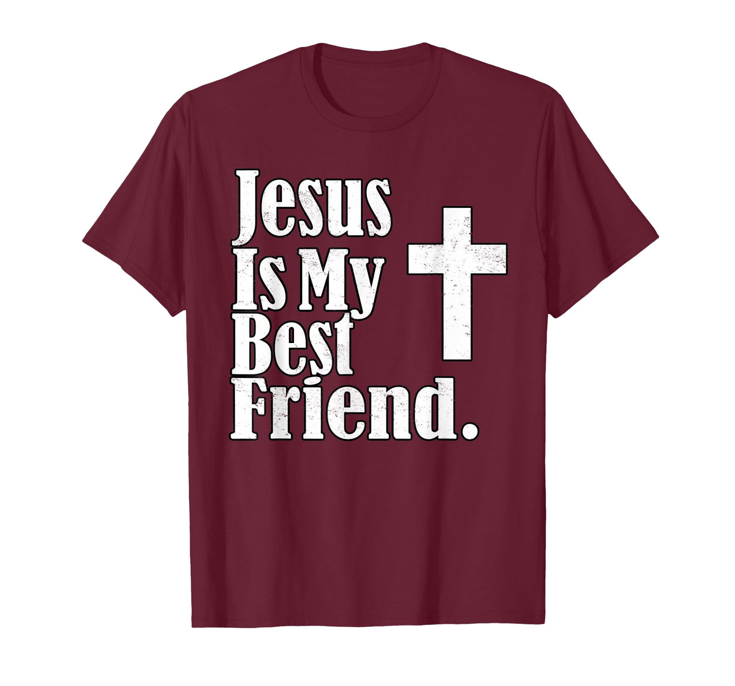 Vintage Jesus Is My Best Friend Cross Christian Faith T-Shirt