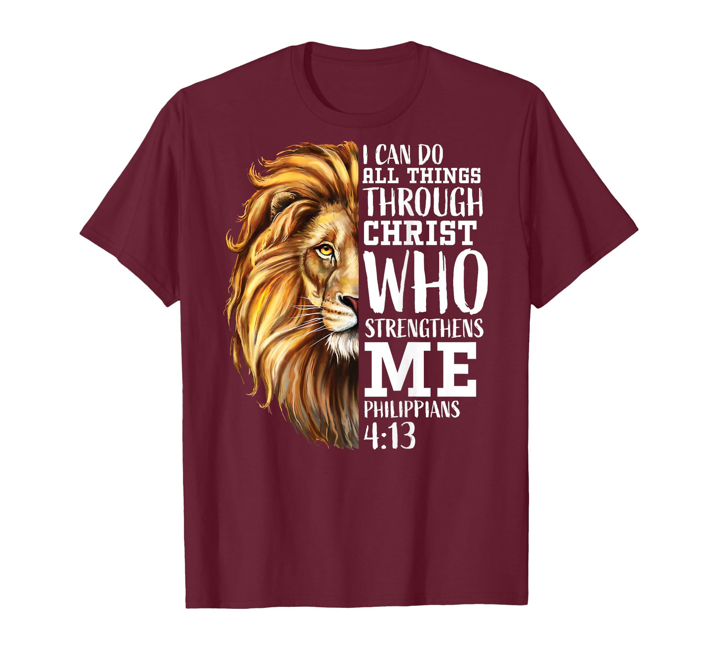 Lion Judah Christian Religious Scripture Graphic Back Print T-Shirt