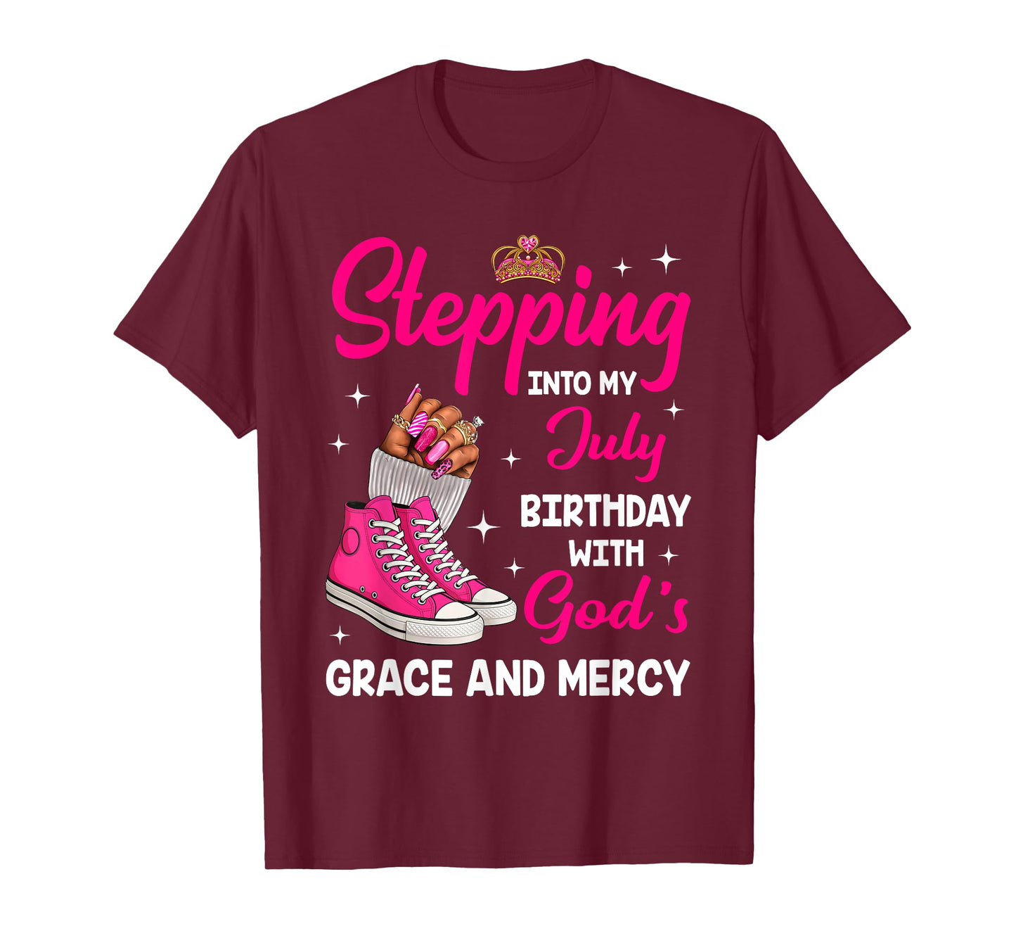 Stepping Into My July Birthday Afro Woman Melanin Queen T-Shirt