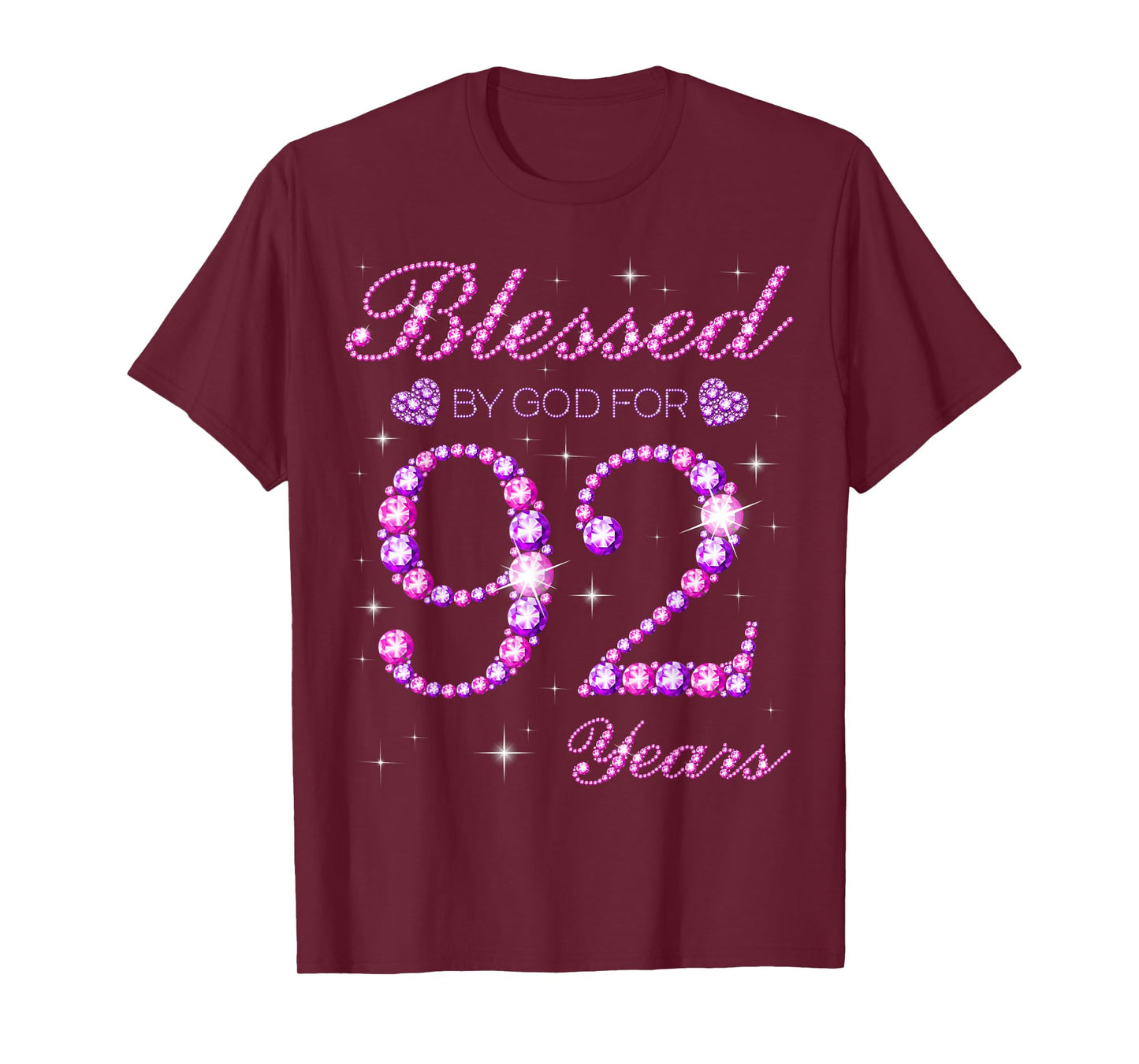 Blessed by God for 92 Years Old 92nd Birthday Party T-Shirt