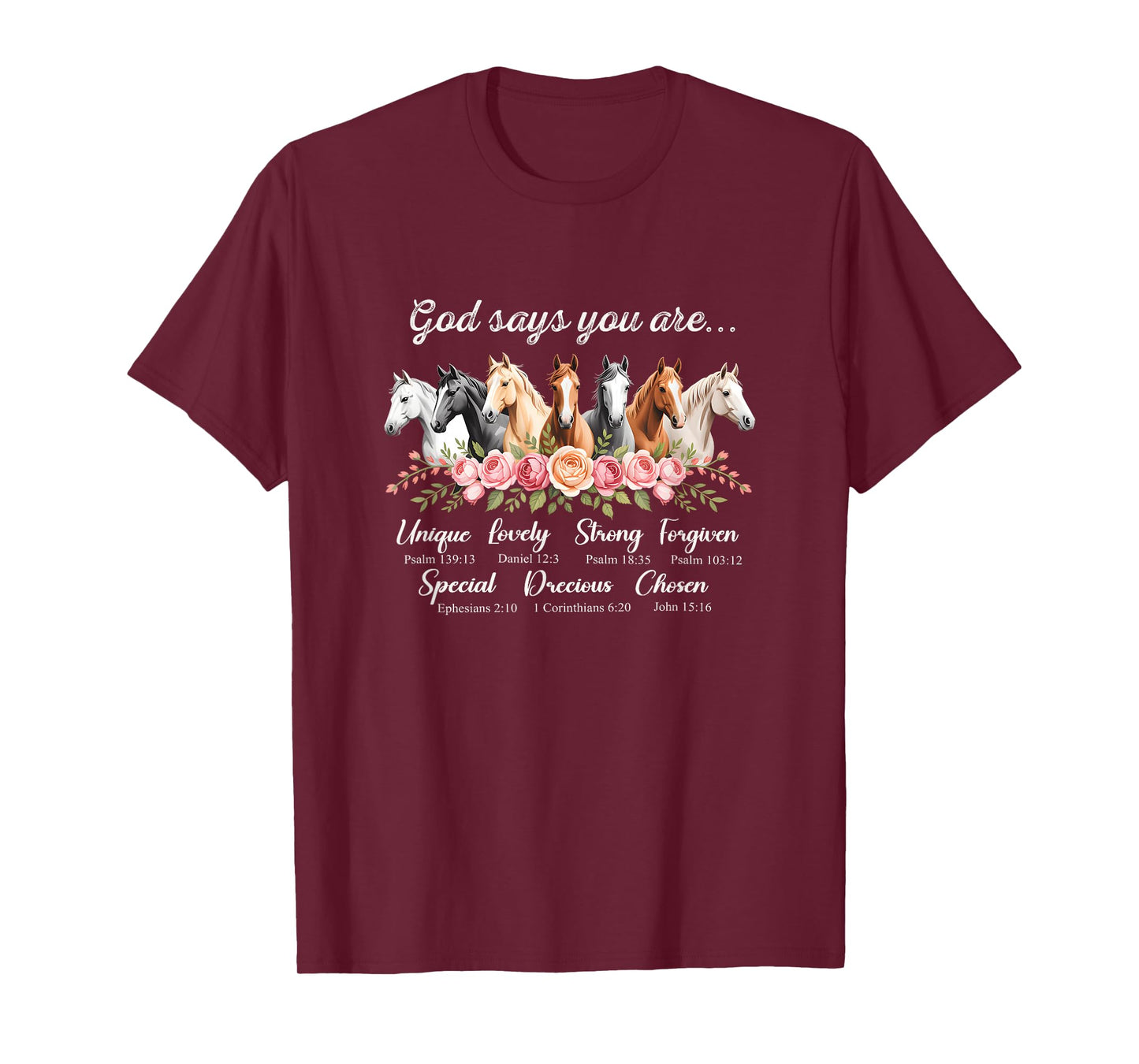 God Says You are Religious Inspirational Horse Lover Black T-Shirt