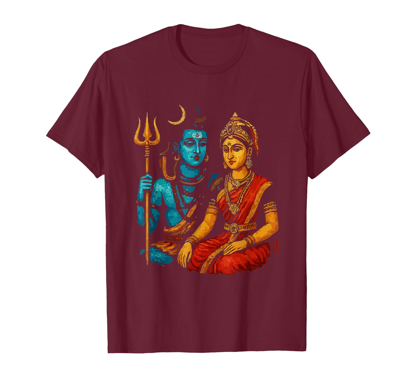 Lord Shiva Durga Hindu God Mahadeva Goddess Parvati T-Shirt
