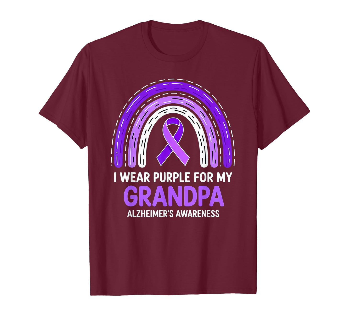 I Wear Purple For My Grandpa Alzheimer's Awareness Ribbon T-Shirt