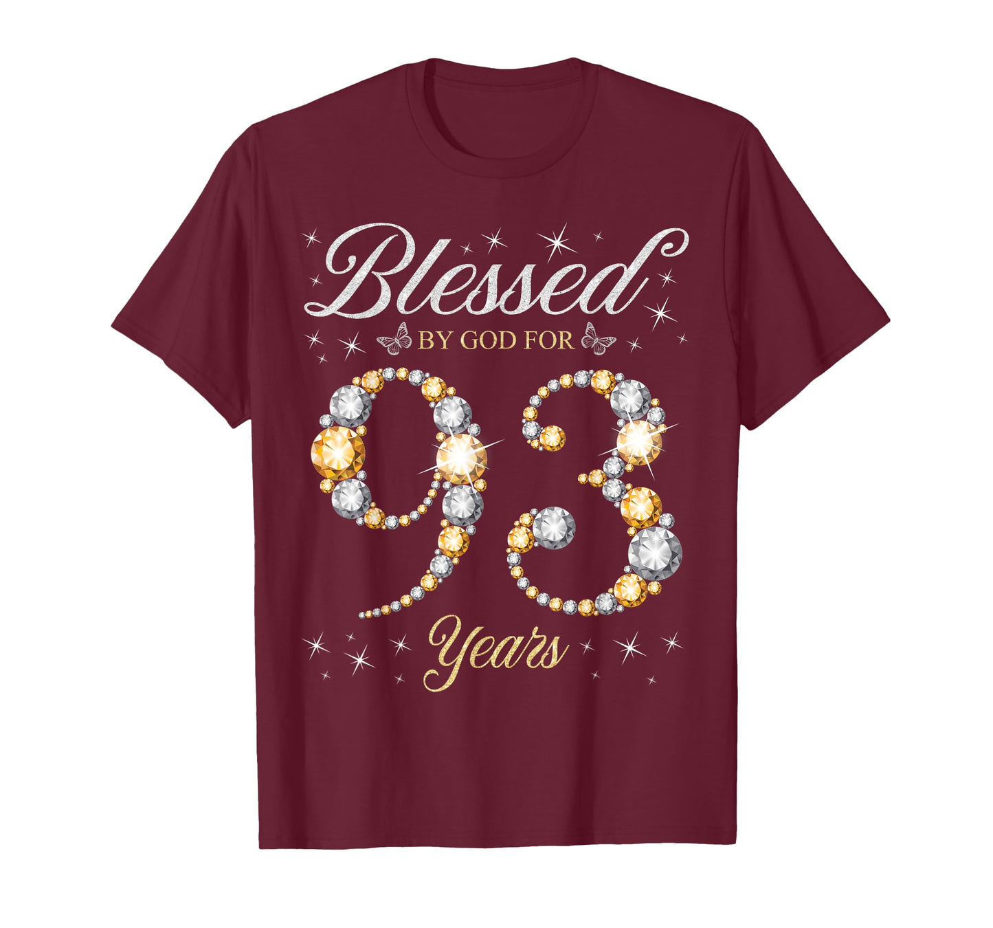 Blessed By God For 93 Years Old 93rd Birthday Party T-Shirt