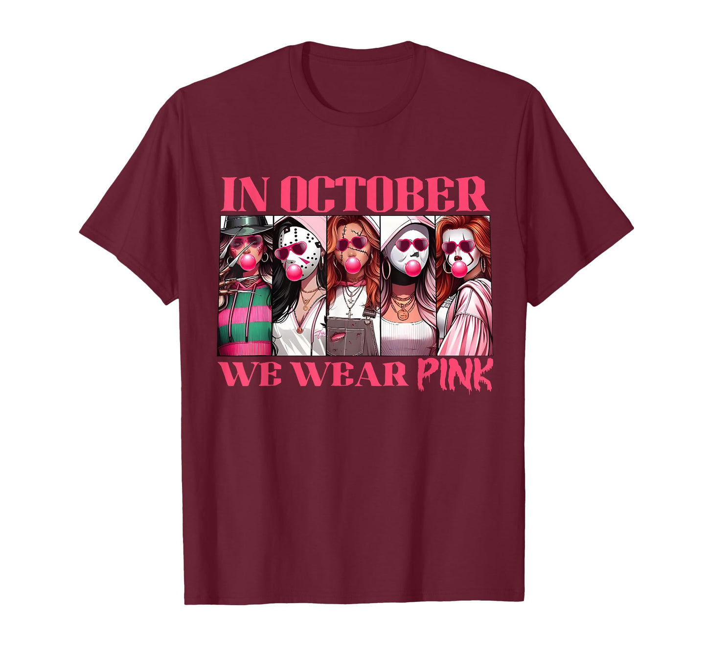 In October We Wear Pink Tee Breast Cancer Awareness Meme T-Shirt