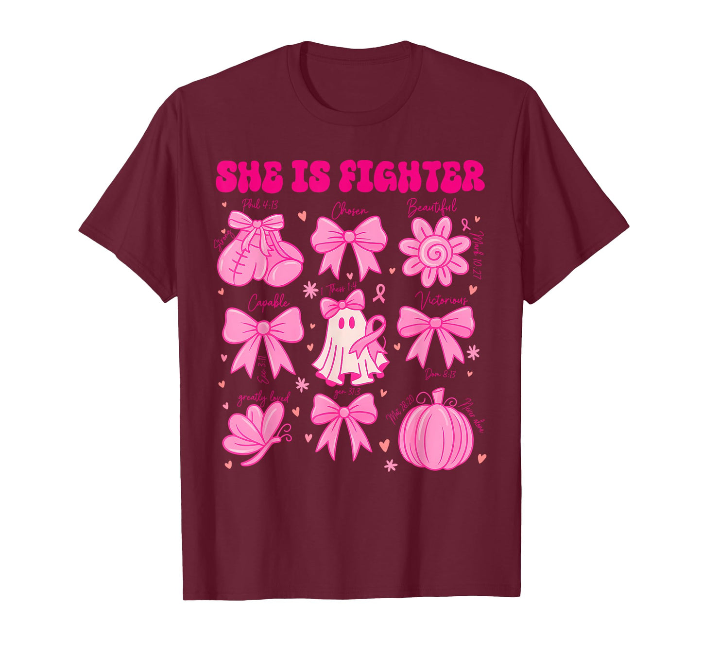Coquette Breast Cancer Awareness Tees, She Is A Fighter T-Shirt