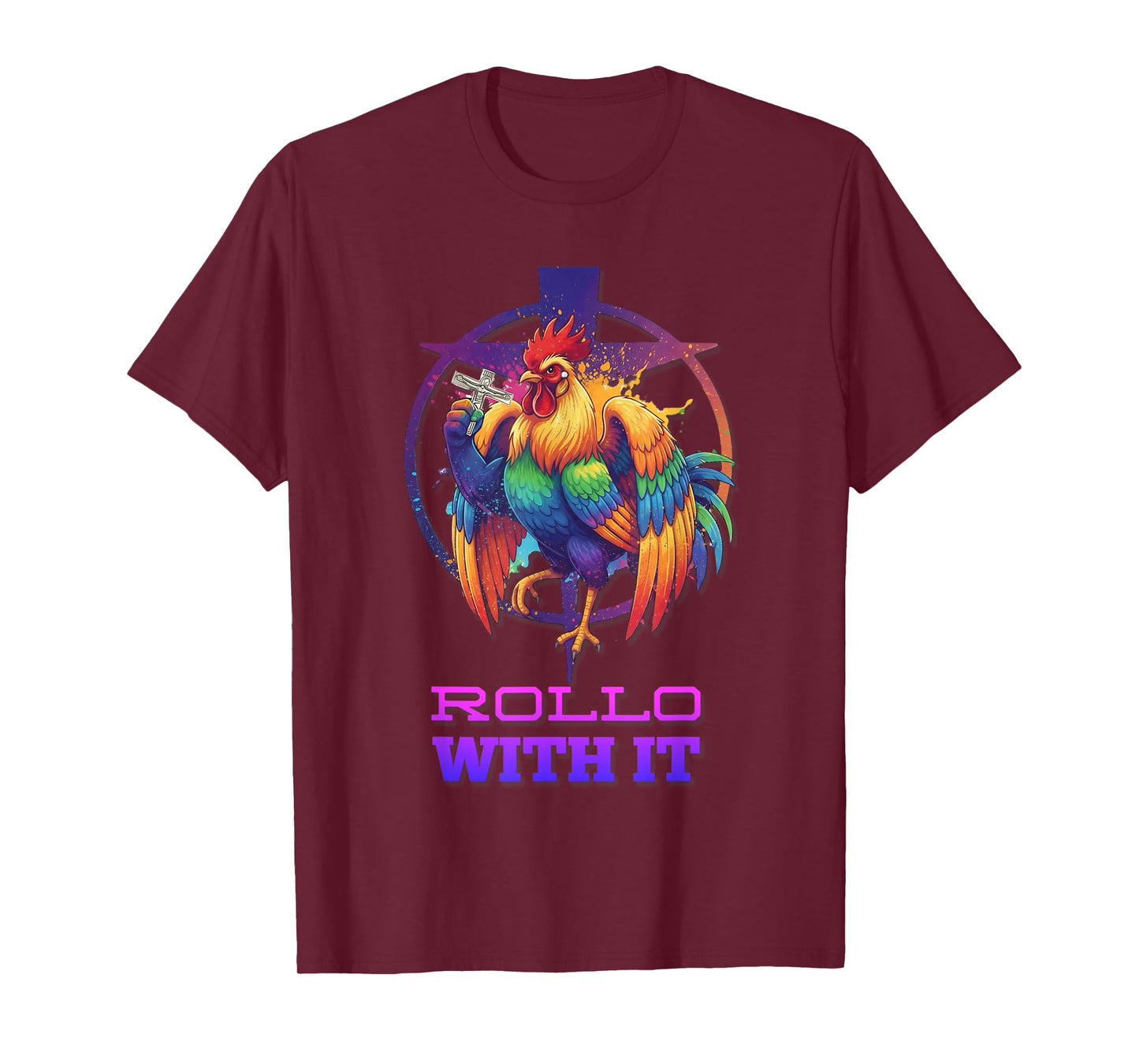 DeColores Cursillo Rainbow Rooster Catholic T-Shirt