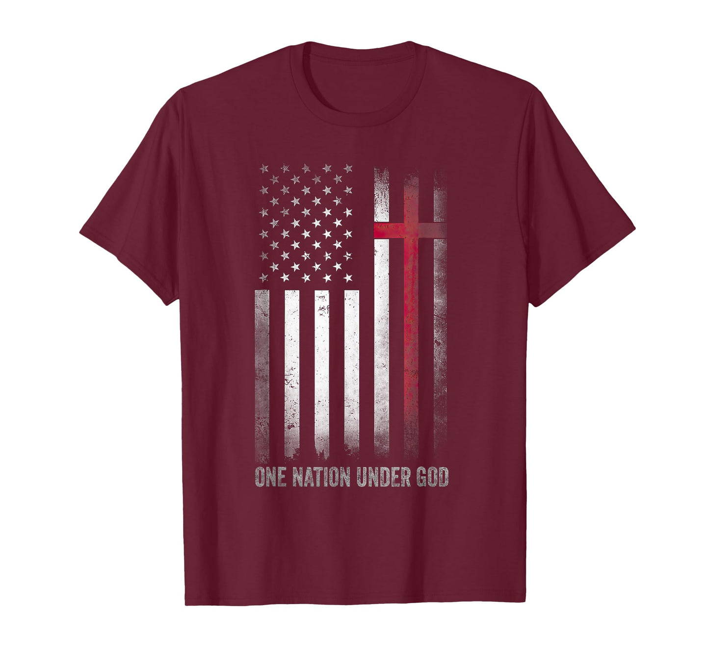 One Nation Under God Flag Patriotic Christian For Men Women T-Shirt