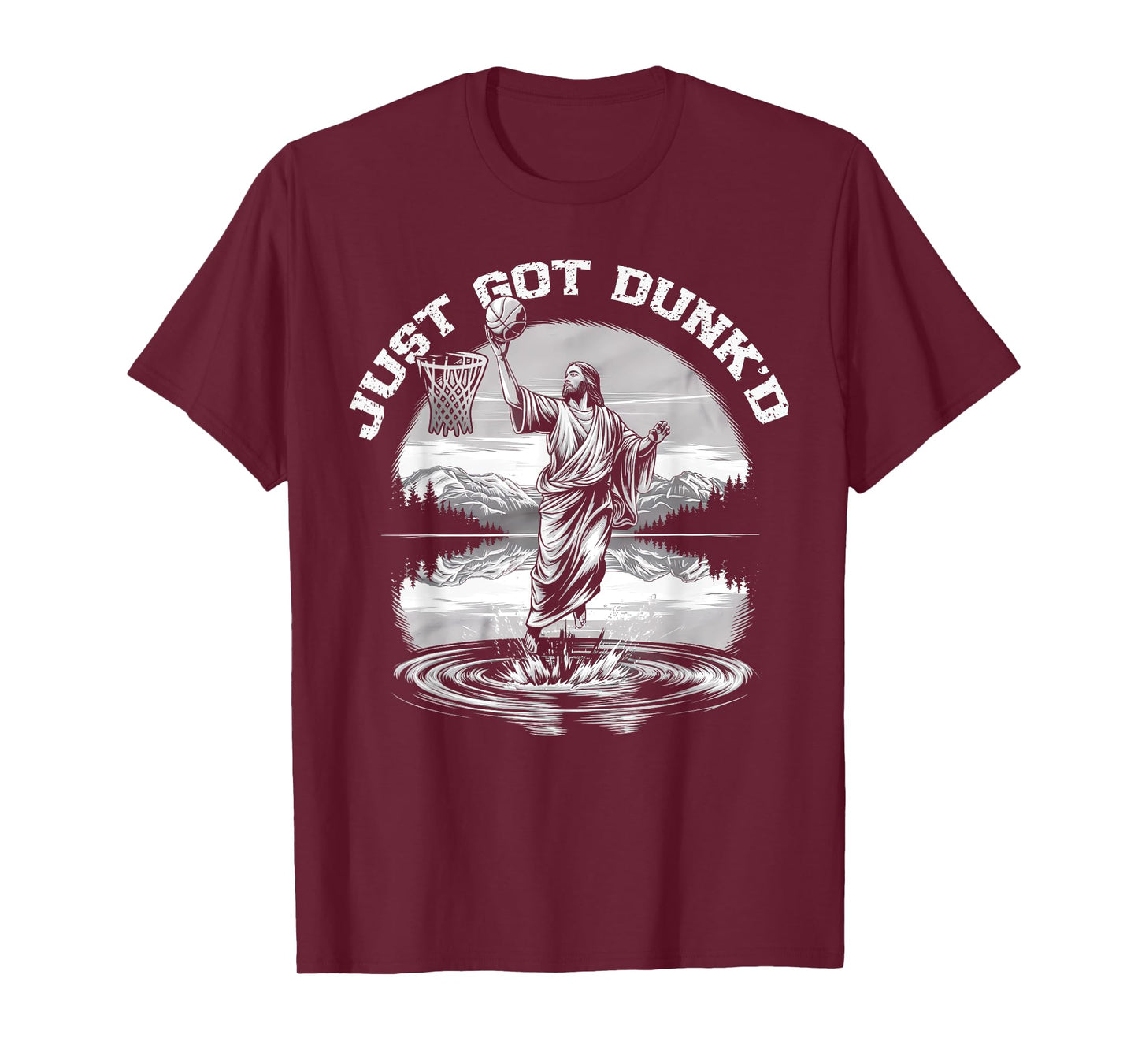 Just Got Dunked Funny Baptism Jesus Playing Basketball T-Shirt