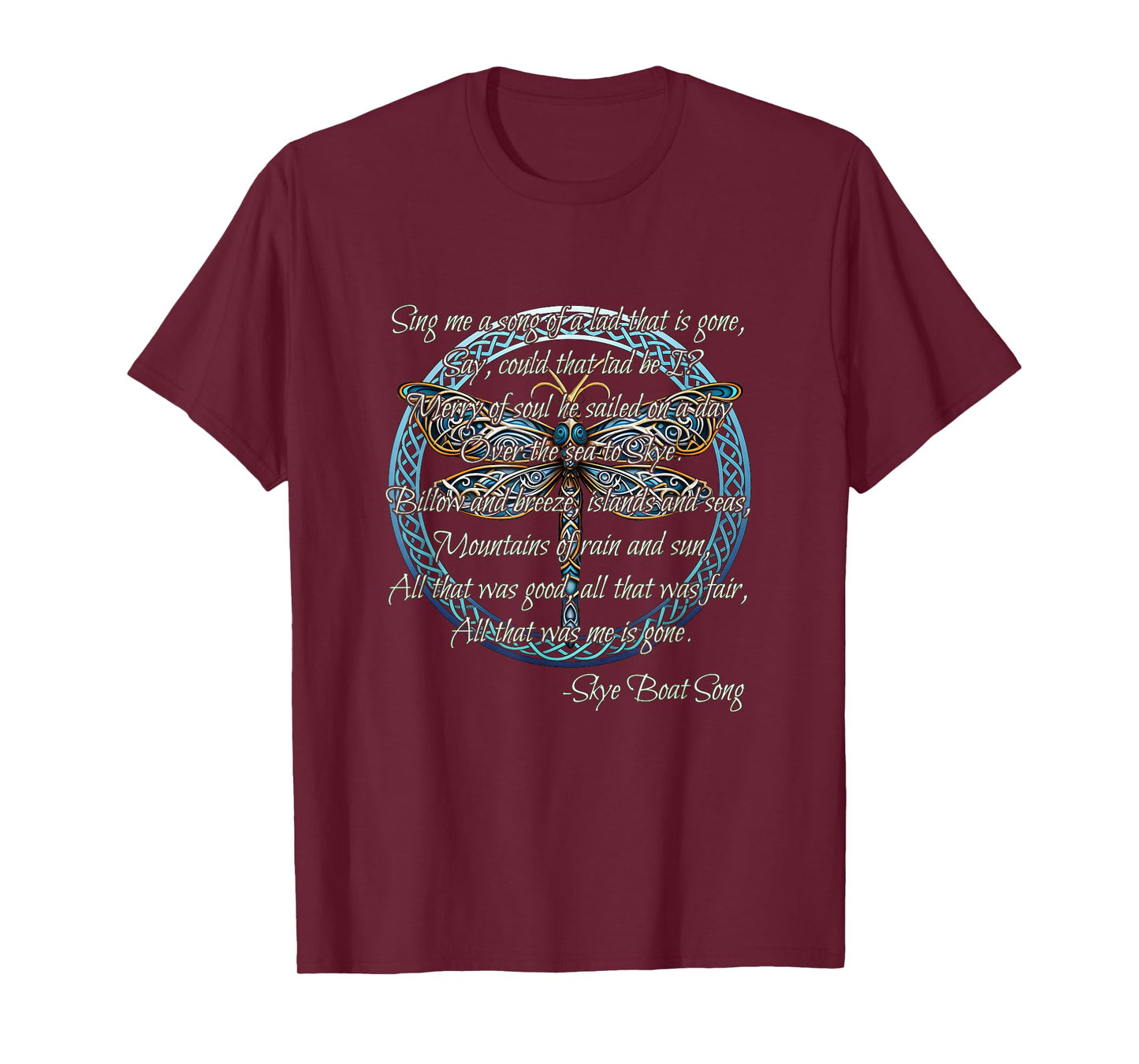 Skye Boat Song Scottish Gaelic Celtic Dragonfly T-Shirt