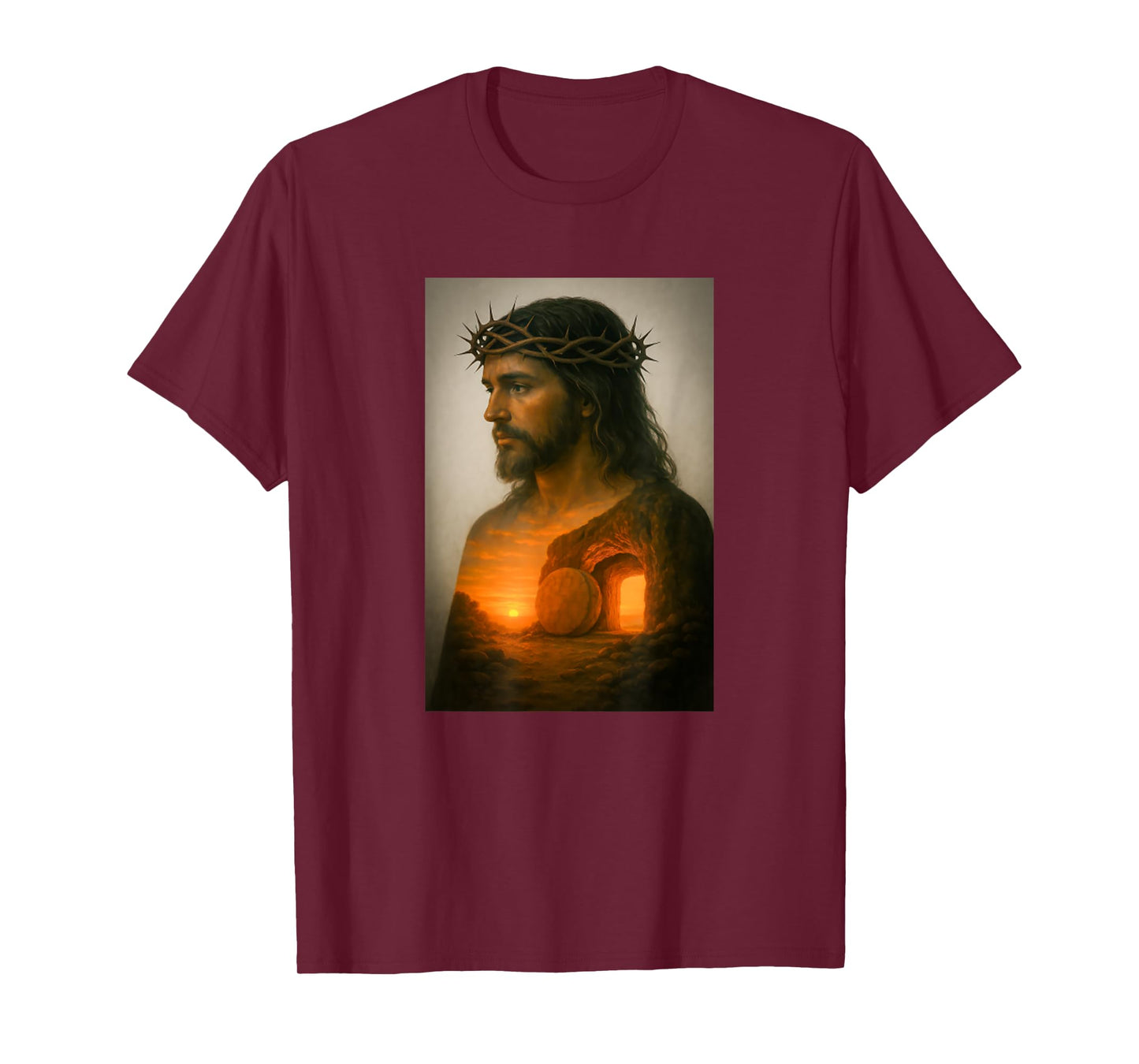 Risen Savior at Dawn Crown of Thorns Jesus Christ Faith T-Shirt