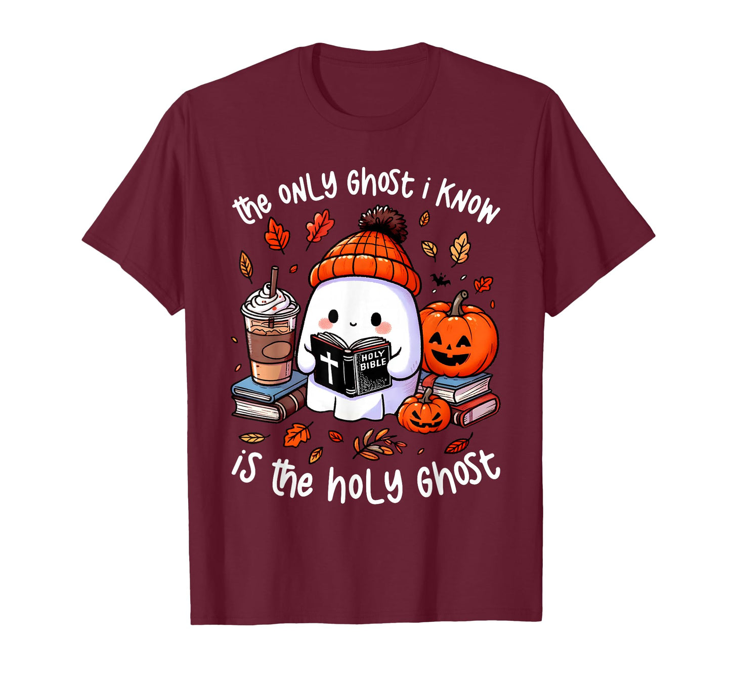 The Only Ghost I Know Is The Holy Ghost Halloween Book T-Shirt