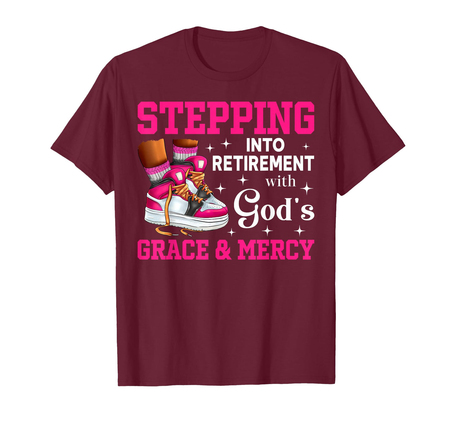Stepping Into Retirement With God's Grace & Mercy Sneakers T-Shirt