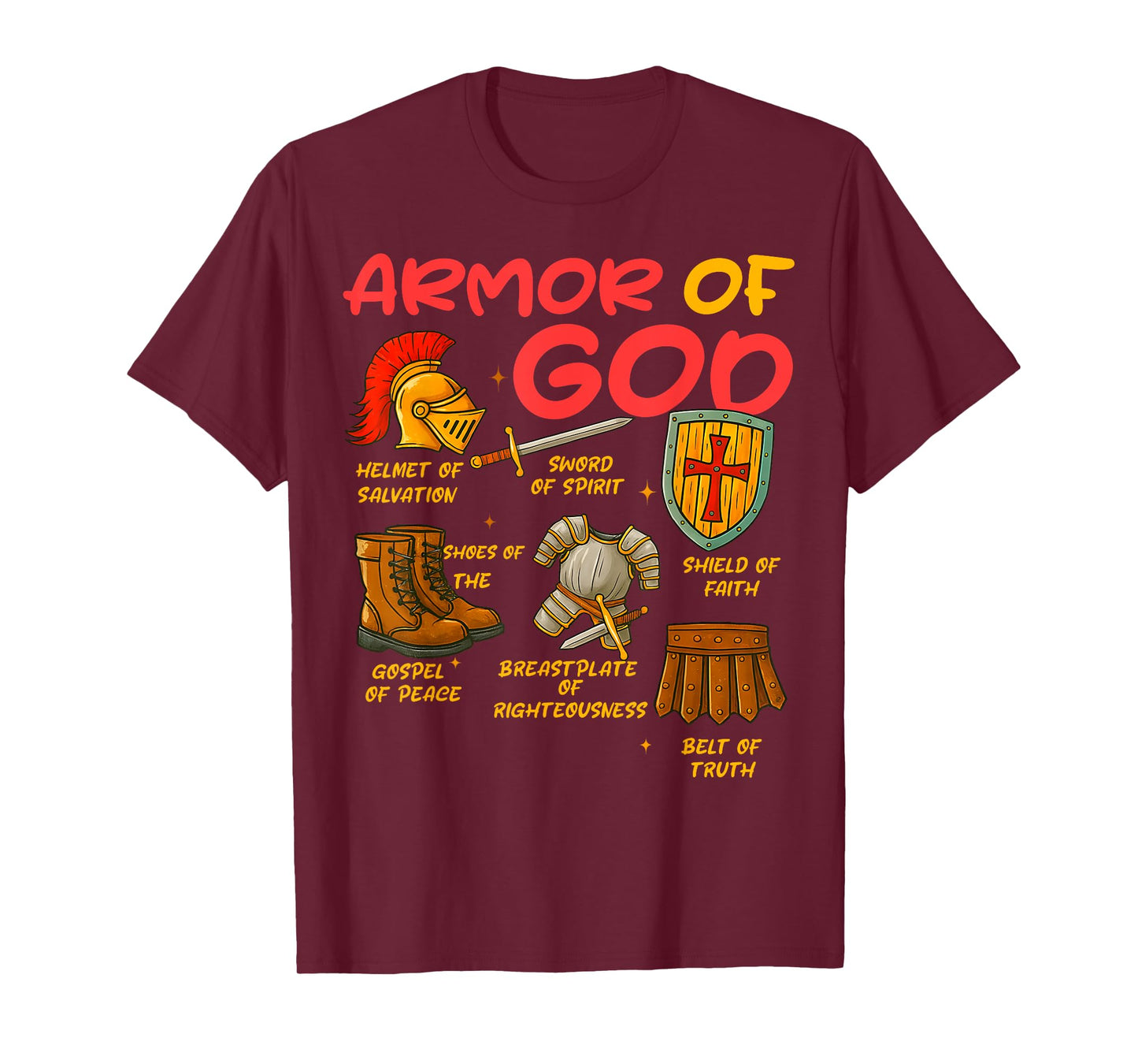 Armor of God Christian Battle Gear Bible Verse Ephesians T-Shirt