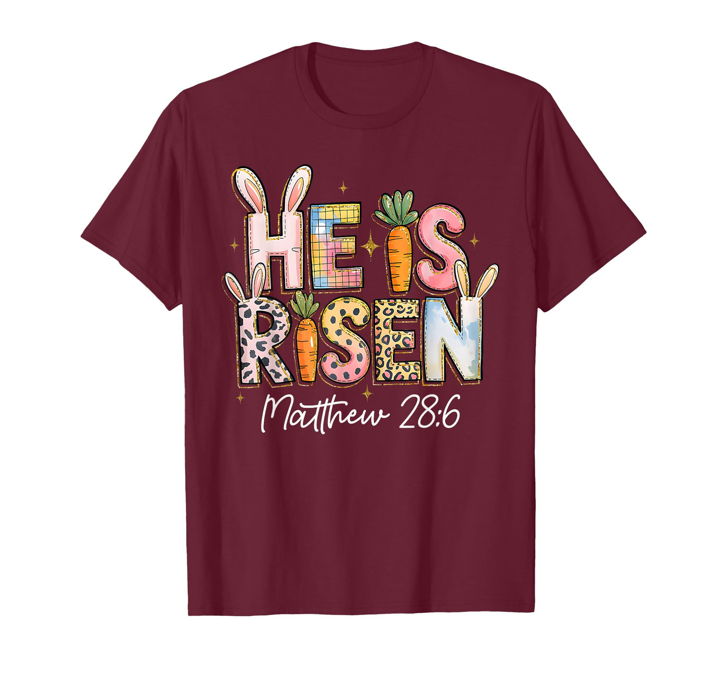 He is Risen Jesus Christian Happy Easter Kids Women Girls T-Shirt