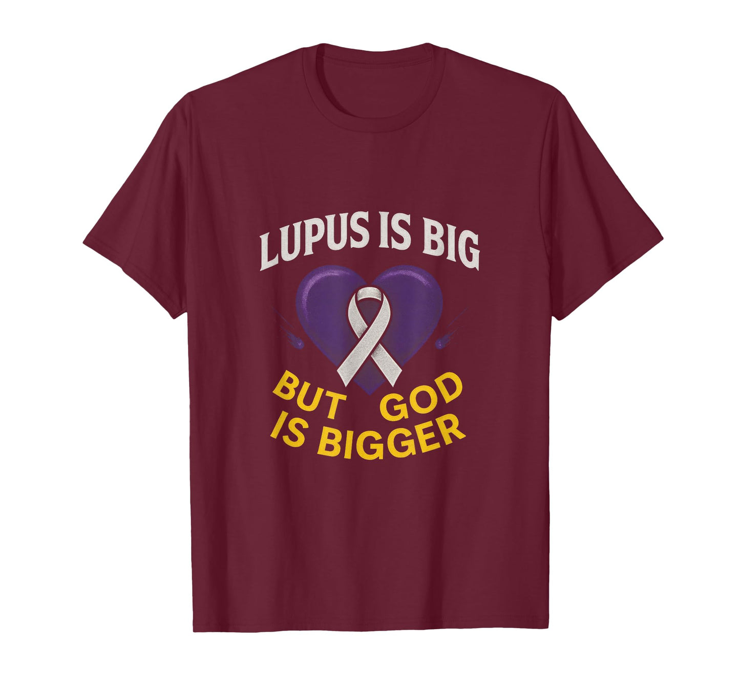 Lupus is Big BUT GOD is Bigger - Purple Ribbon Awareness T-Shirt