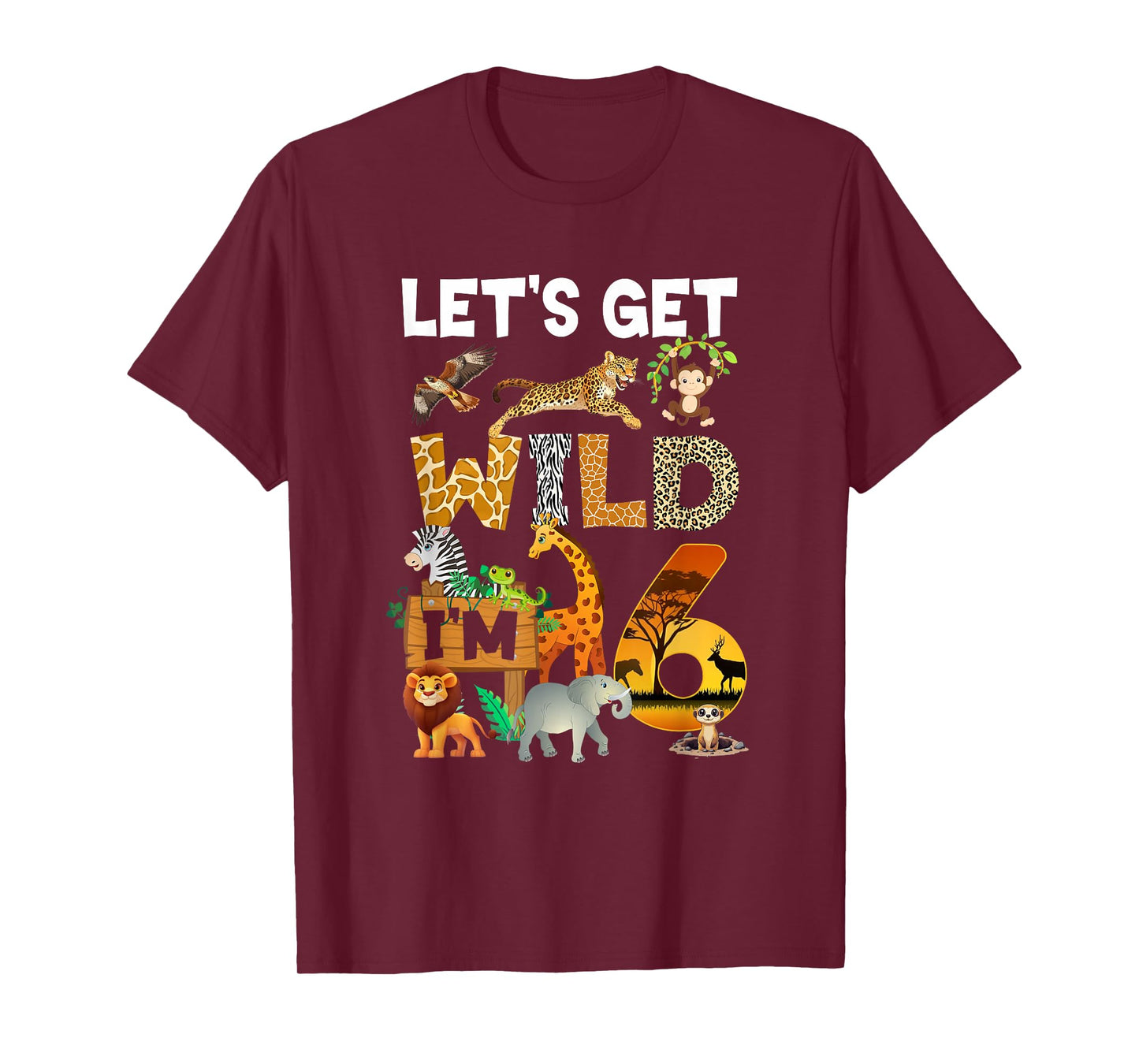 6 Year Old Zoo Birthday Safari Jungle Animal 6Th Bday T-Shirt