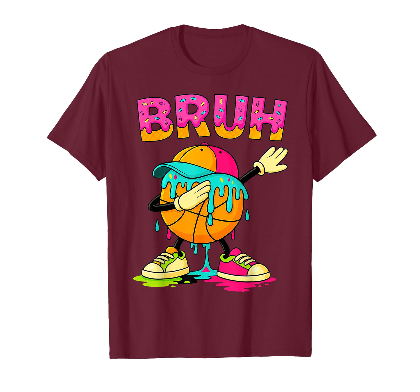Dabbing Basketball drip Shirt Bruh Basketball Drip Ice Cream T-Shirt