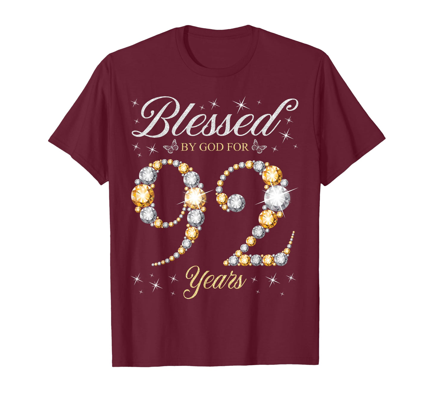 Blessed By God For 92 Years Old 92nd Birthday Party T-Shirt