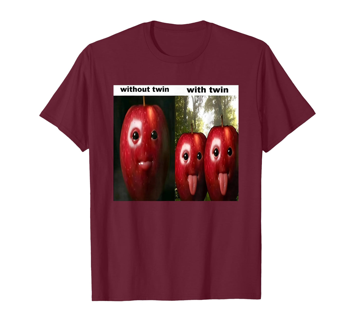 Funny Silly AI Apple gen z Meme BrainRot Humor Twins bros T-Shirt