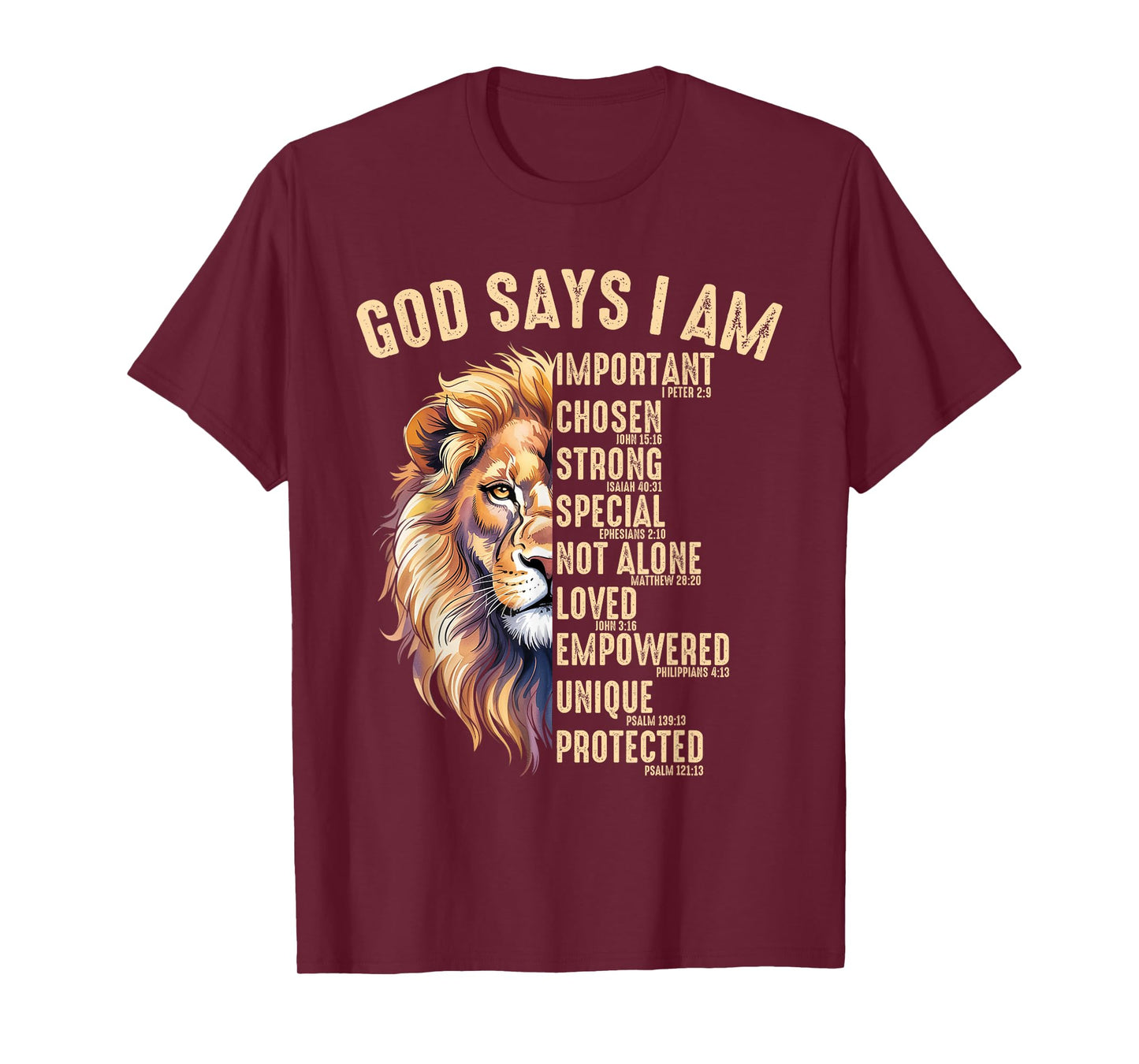 Christian God Says I Am Lion Jesus Son Father Men's T-Shirt