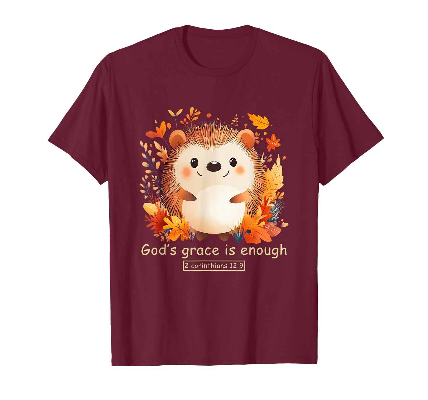 God's Grace Is Enough Hedgehog Bible Verse T-Shirt