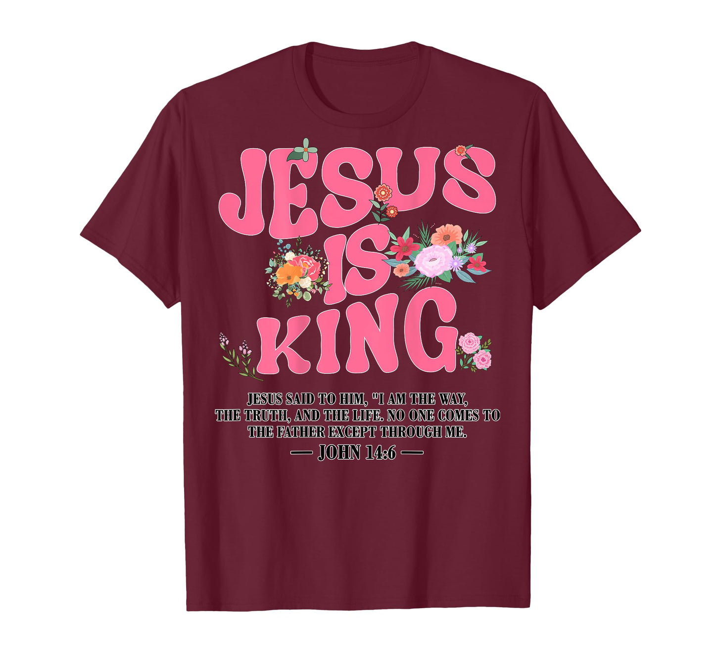Toddler Jesus Is King Pink Christian God Sister Daughter Mom T-Shirt