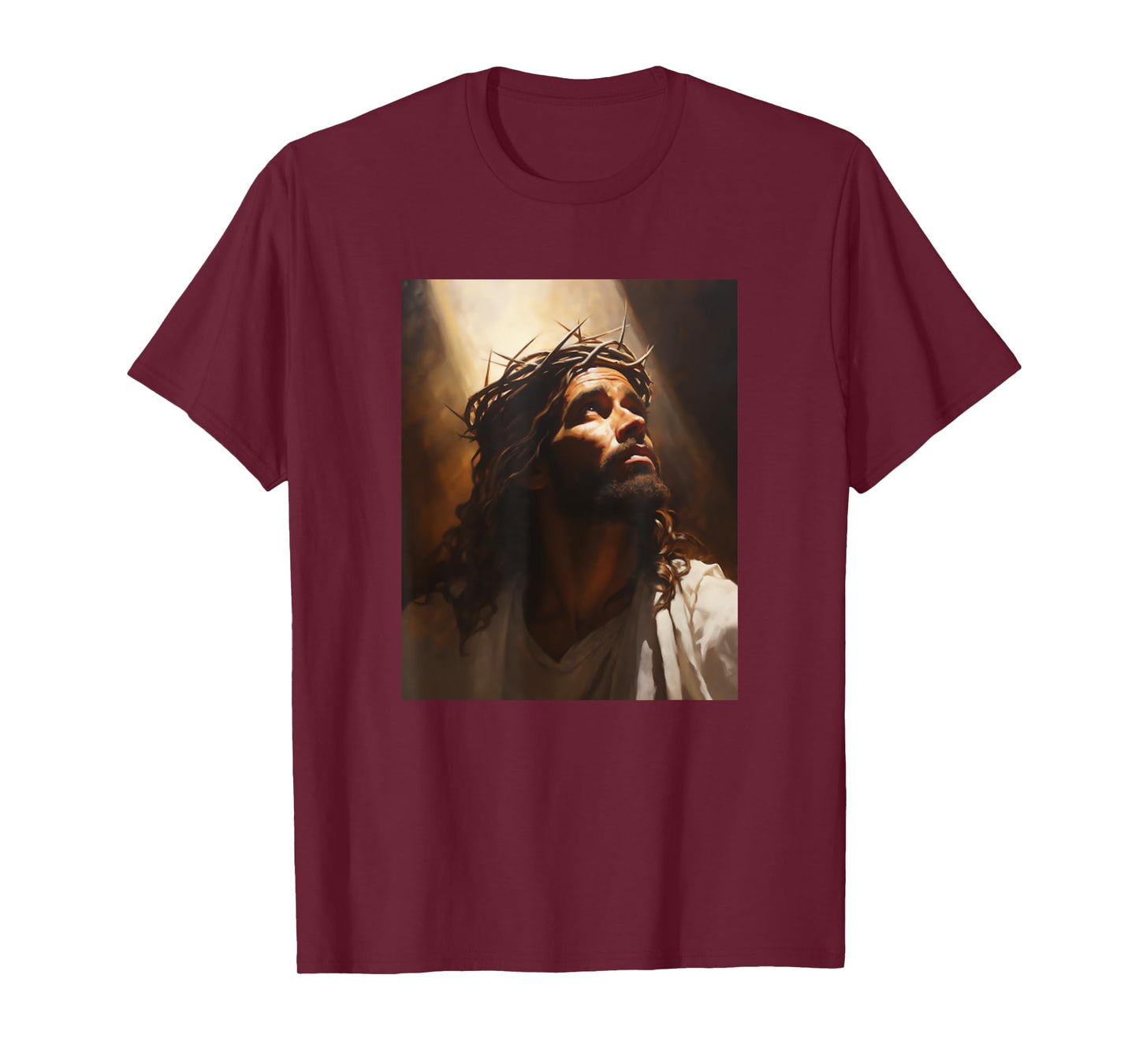 Jesus Christ In Light Wearing Crown Of Thorns Face Of Jesus T-Shirt