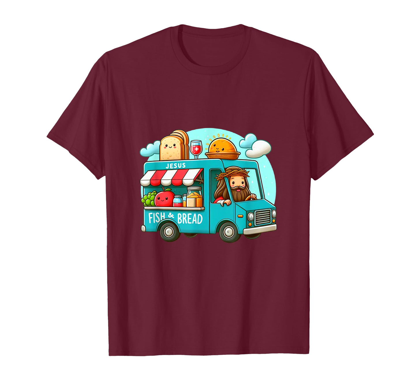 Jesus' Fish & Bread Food Truck cute for cute for foodies T-Shirt