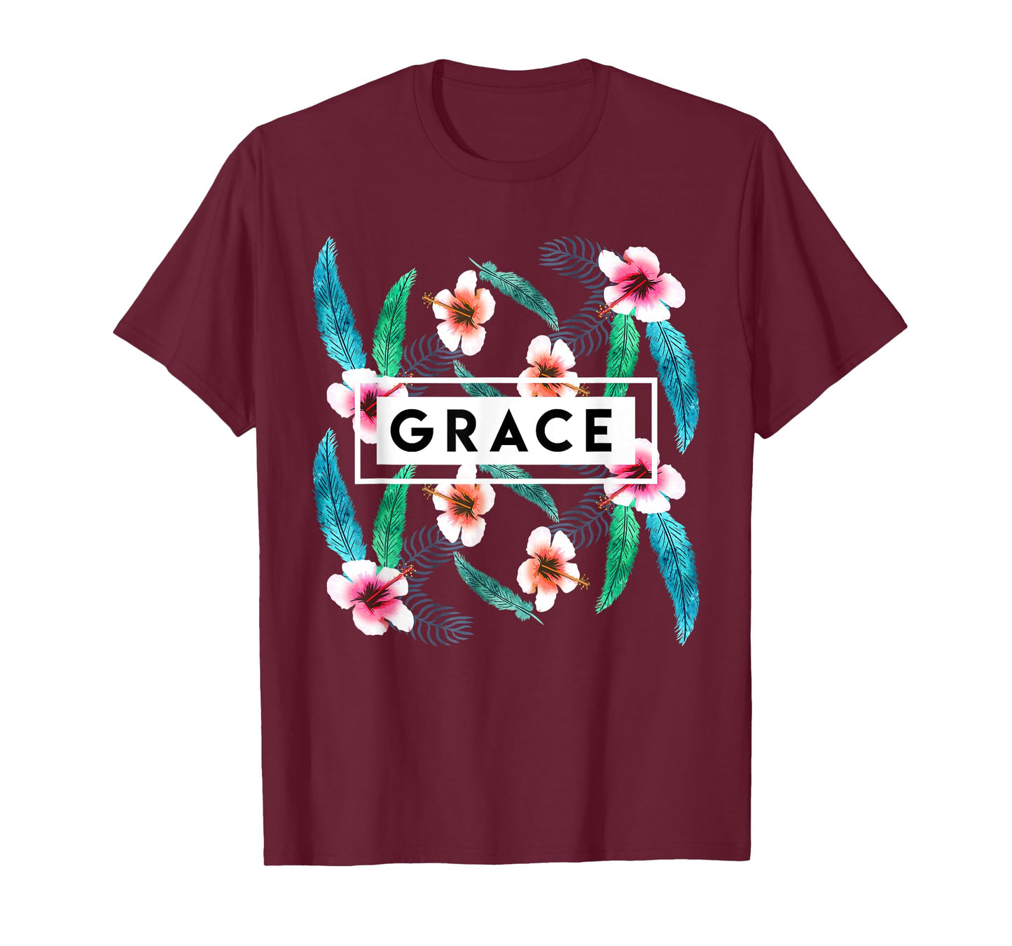 Grace On Flowers Religion Faith God Jesus Christian Gift T-Shirt