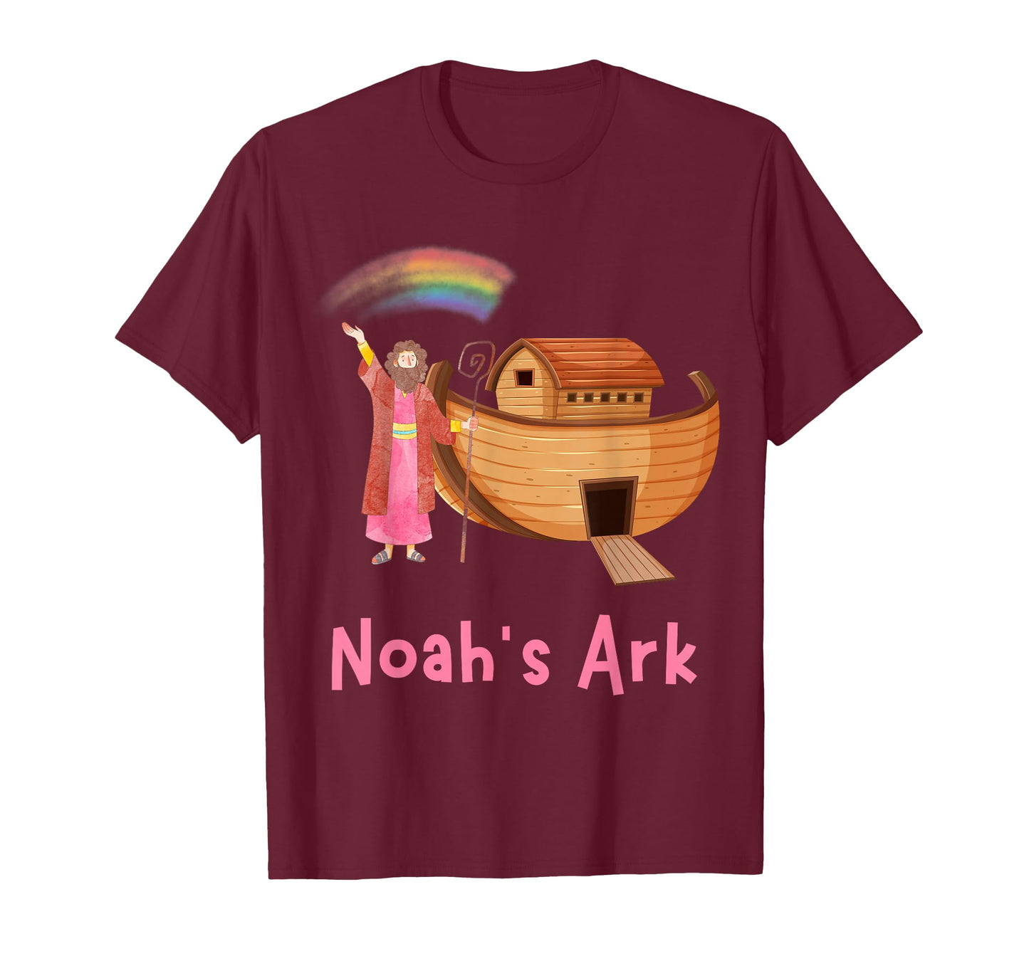 Kids Faith Bible Stories Pink Noah's Ark Girls Toddler Teen T-Shirt