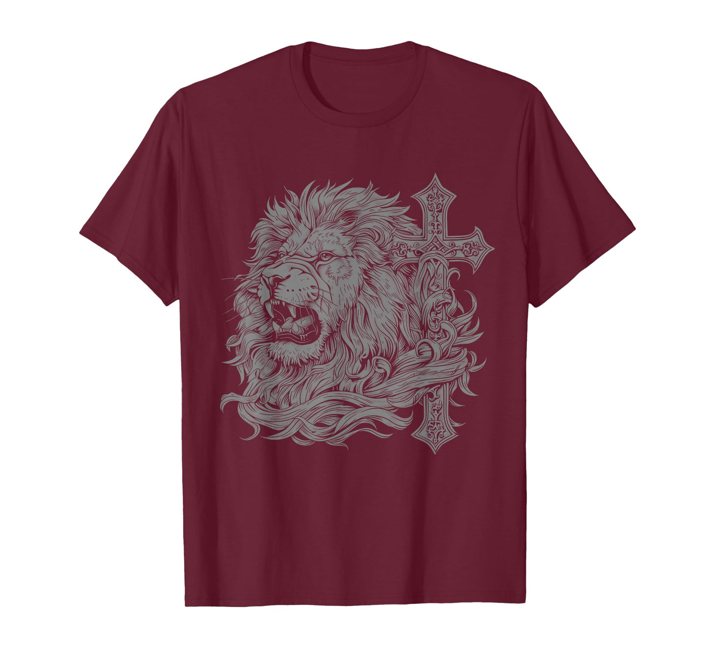 Christian Lion Of Judah Cross Jesus Religious Faith T-Shirt