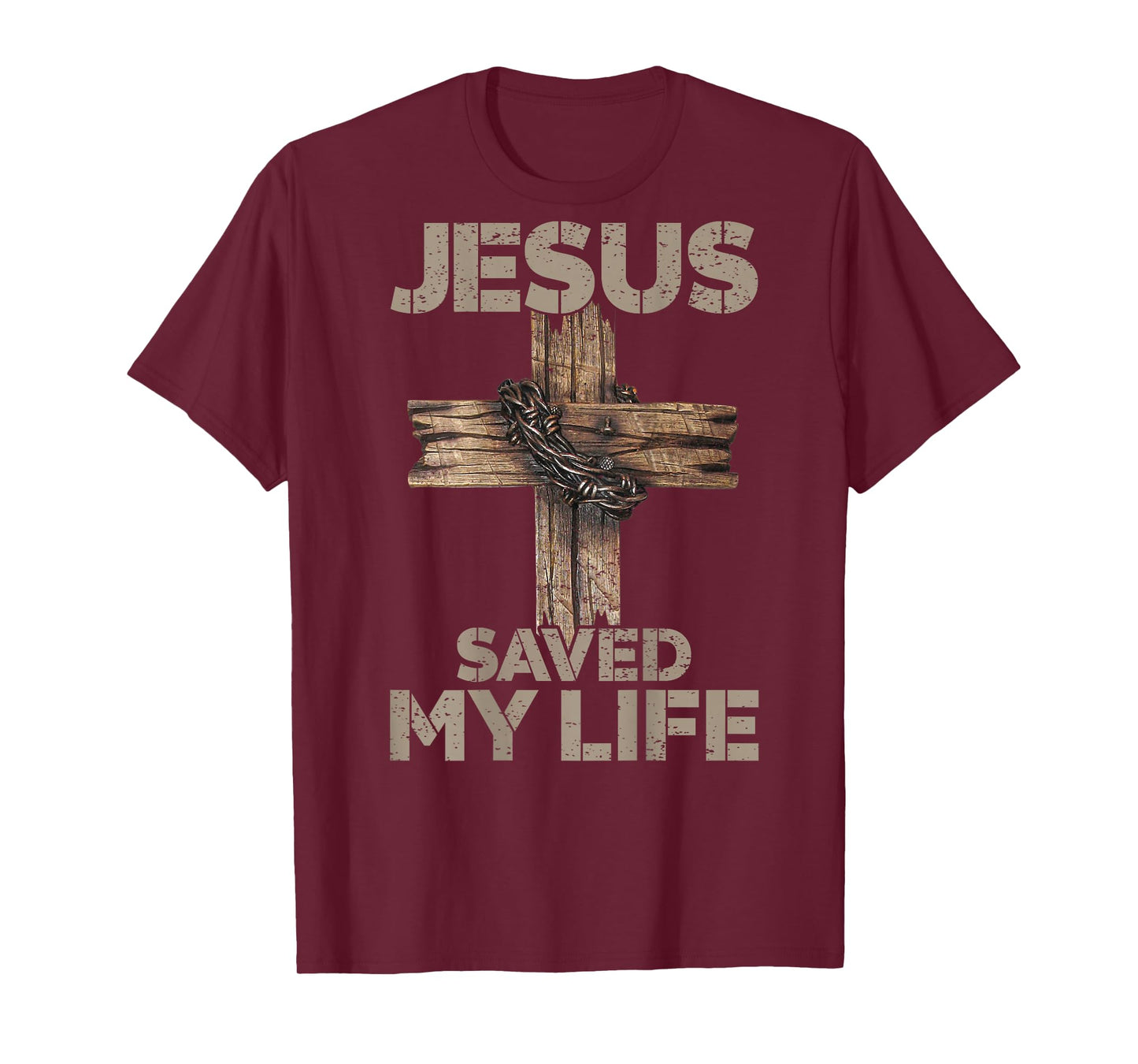 Jesus Saved My Life Christian Cross God Faith Bible On Back T-Shirt