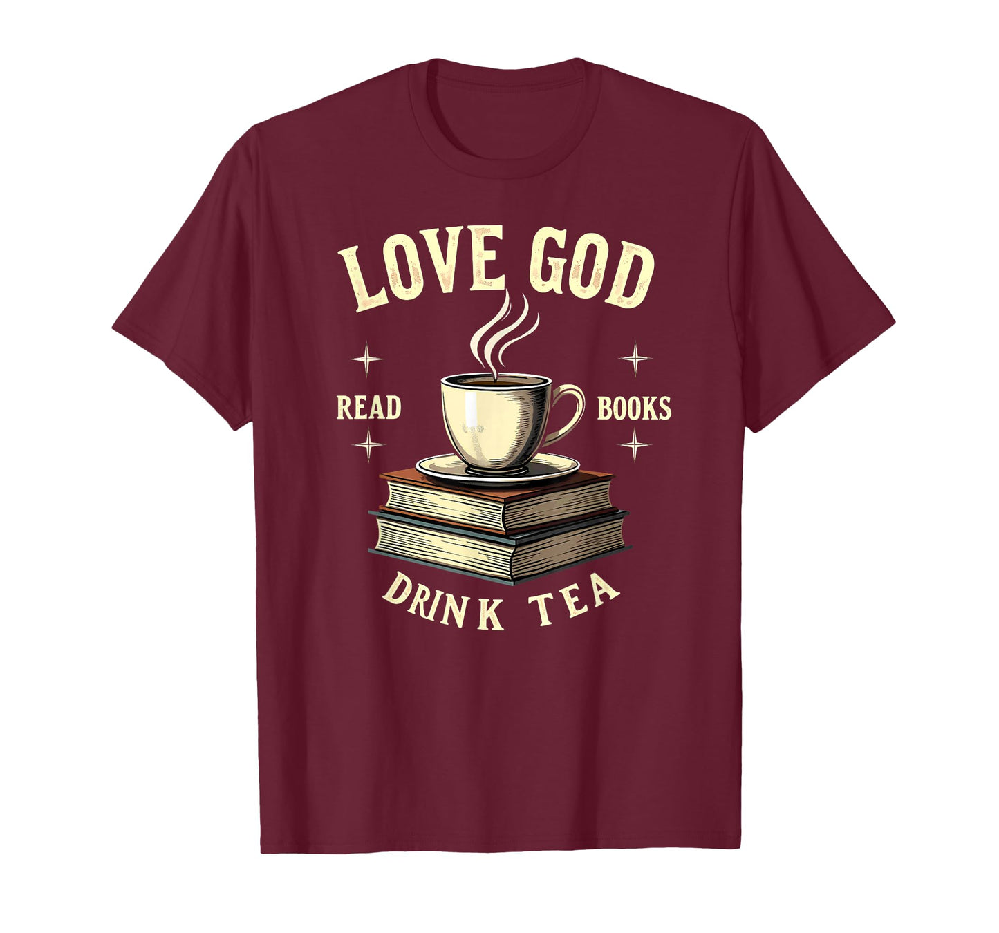 Christian Bookworm Love God Read Books Drink Tea T-Shirt