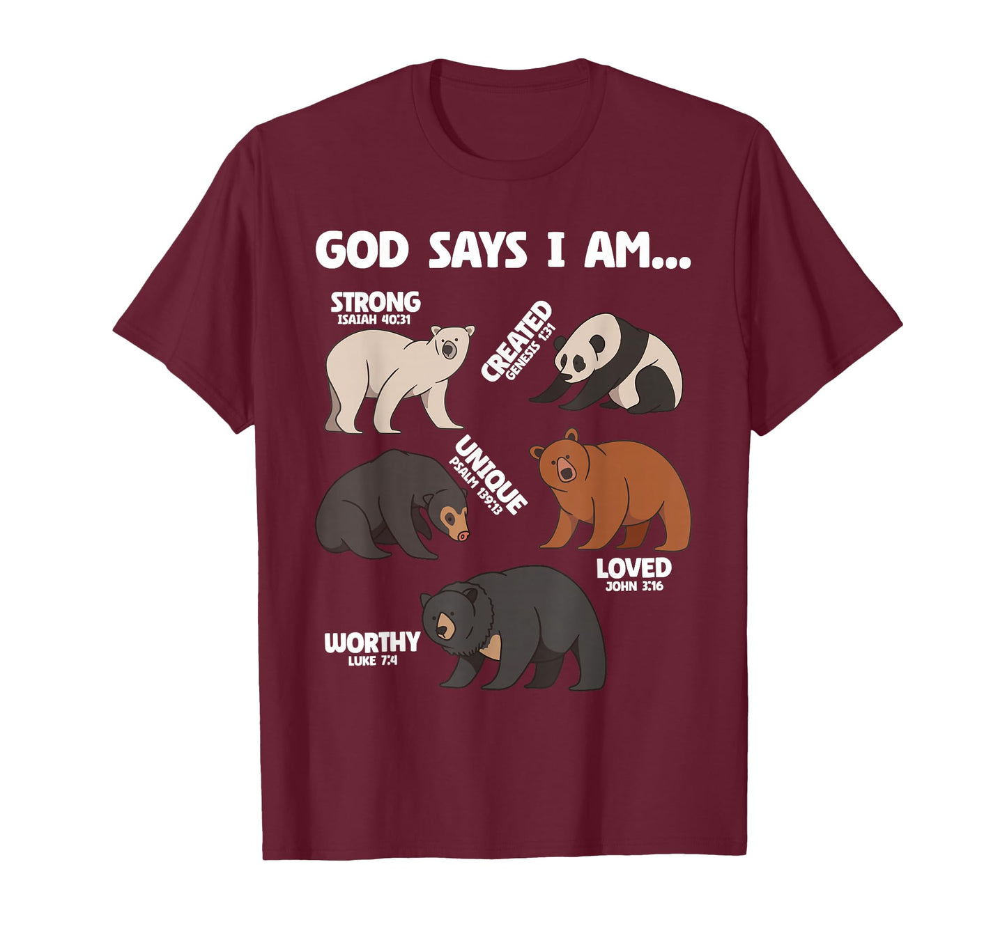 God Says I Am Bears Lover Men Women Christian T-Shirt