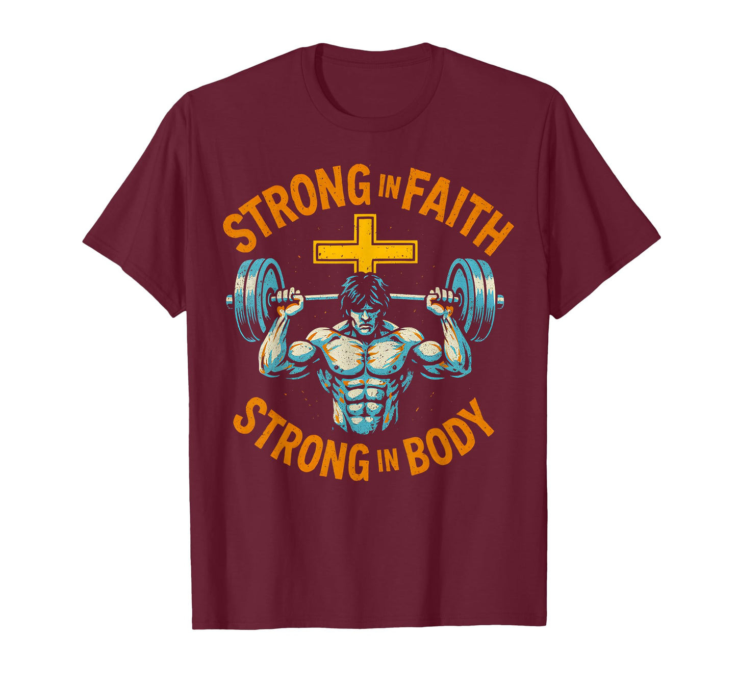 Faith Strong in Faith Strong in Body Cool Mens Christian T-Shirt