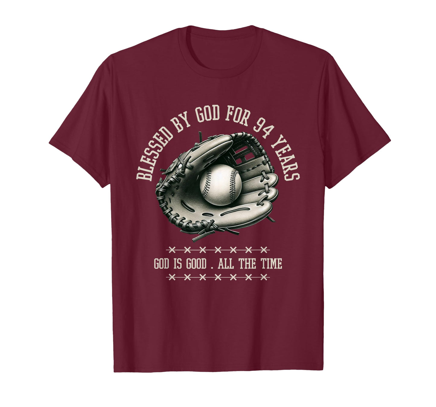 Blessed by God for 94 Years Old Baseball 94th Birthday Gifts T-Shirt