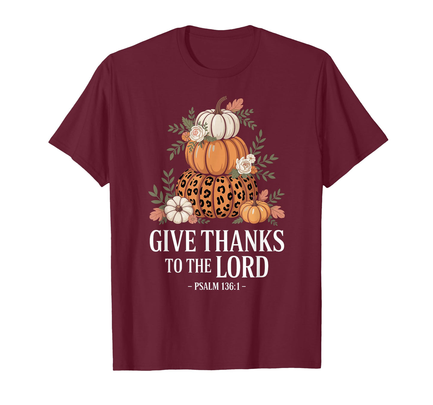 Fall Thanksgiving Pumpkin, Autumn Harvest Bible Verse T-Shirt