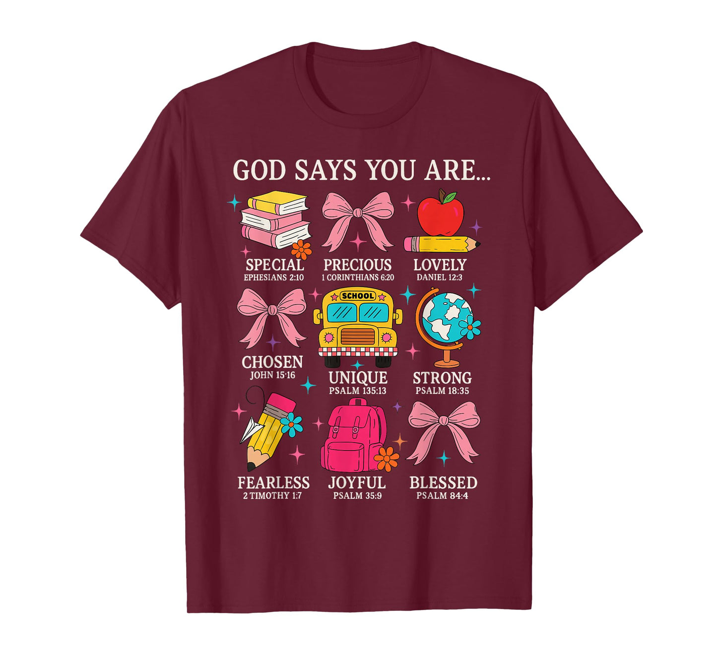 Teacher Christian God Says I Am Faith Religious Bible Verse T-Shirt