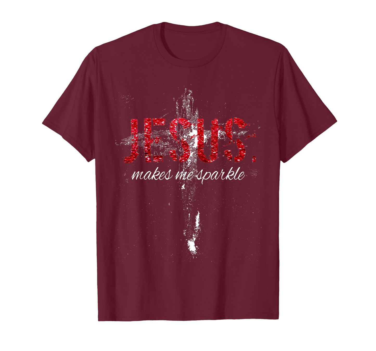 Jesus Makes Me Sparkle Vintage Retro Cross T-Shirt
