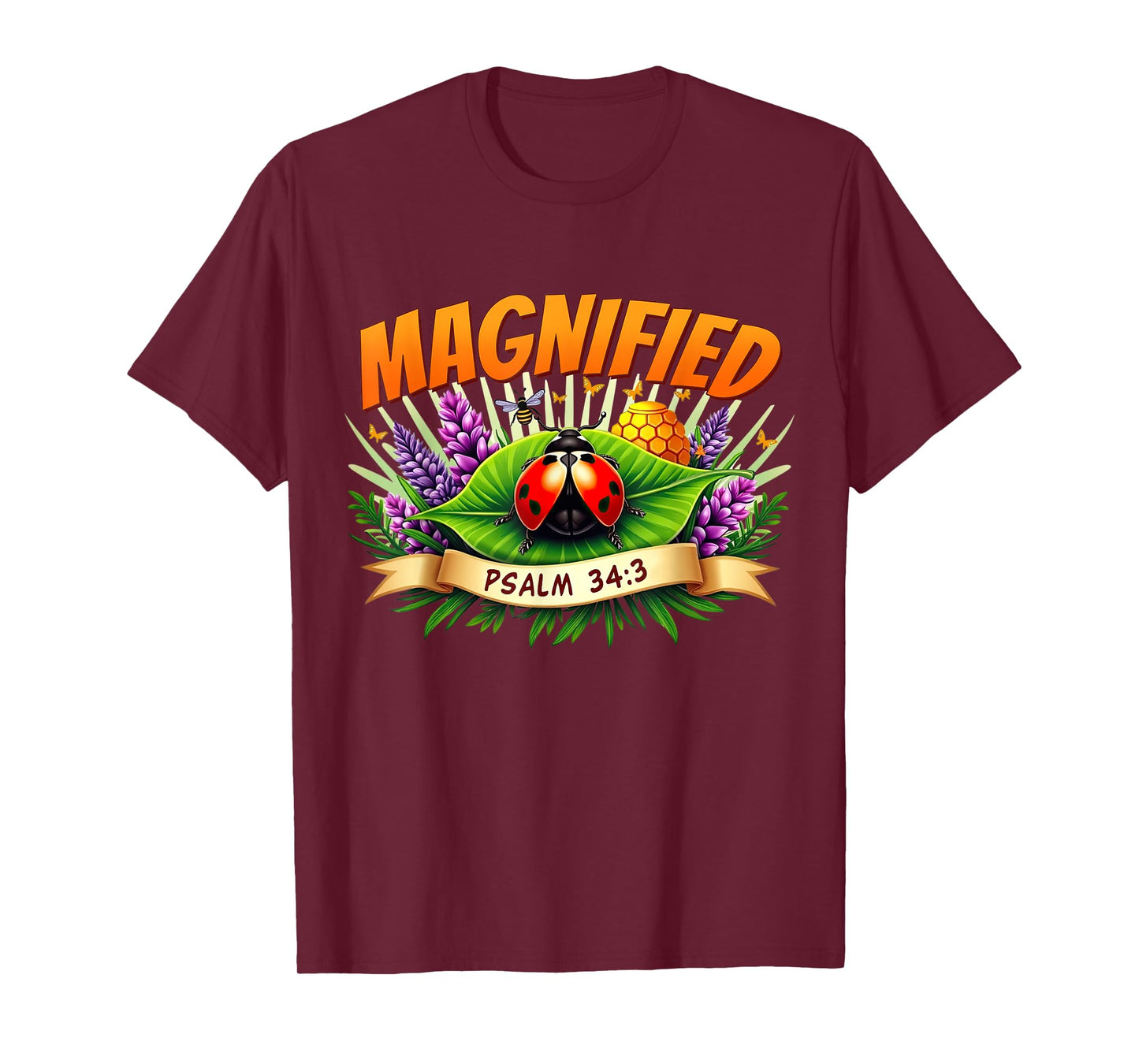 Magnified Christian Bible Verse Summer Vacation Religious T-Shirt