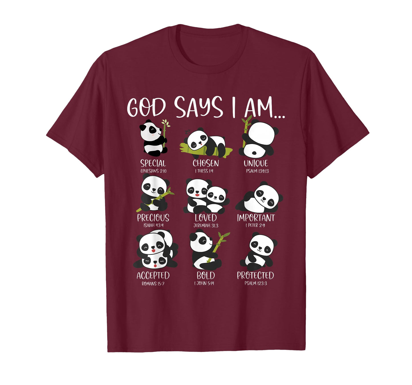 God Say I Am Cute Anime Panda Bible Quotes T-Shirt