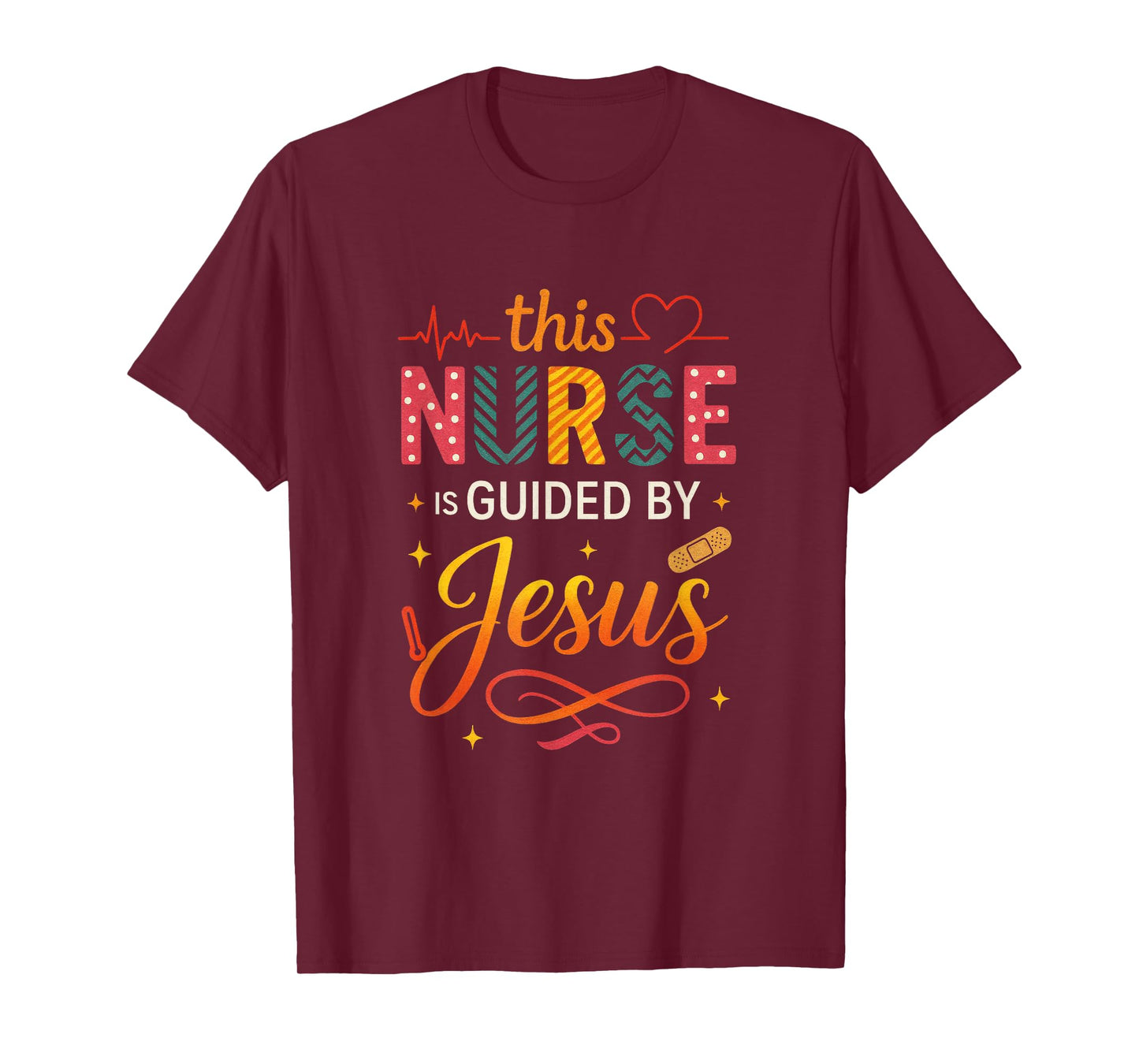 This Nurse is Guided by Jesus - Christian Nurse RN T-Shirt